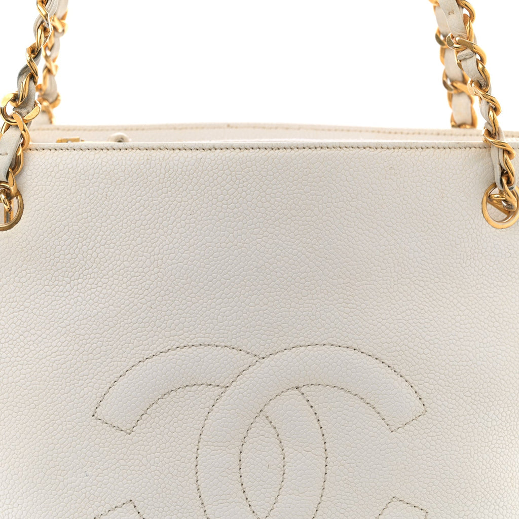 Caviar CC Shoulder Bag White