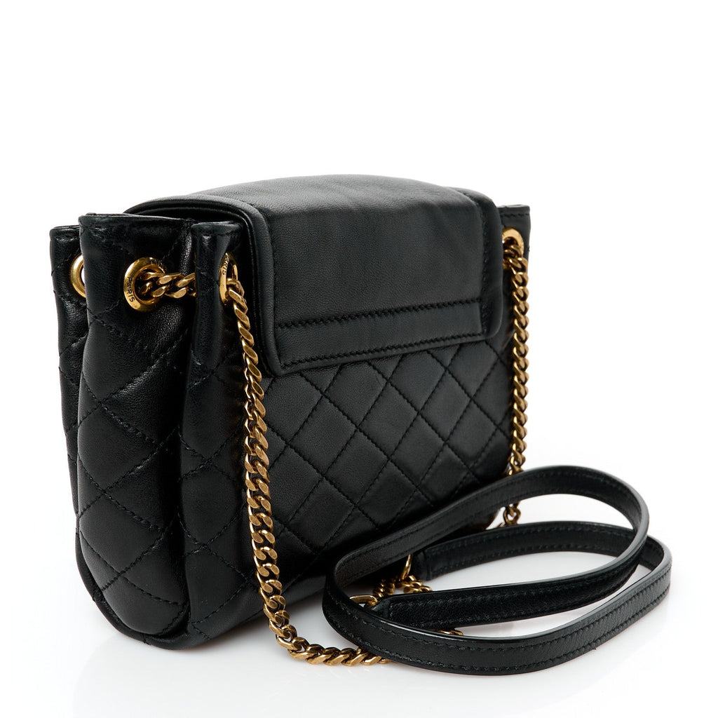 Lambskin Quilted Monogram Mini Nolita Black