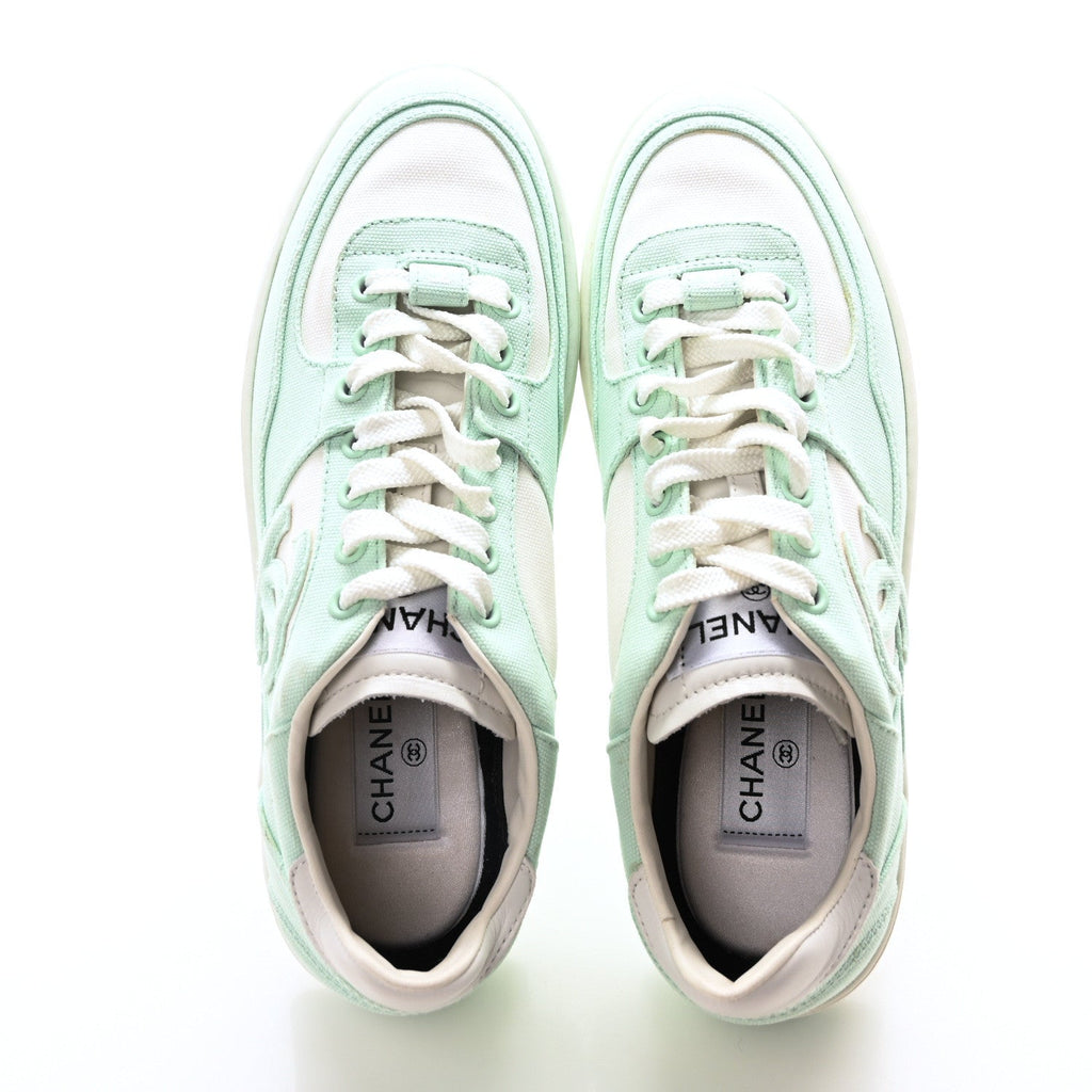 Cotton Sneakers 39 Light Turquoise White