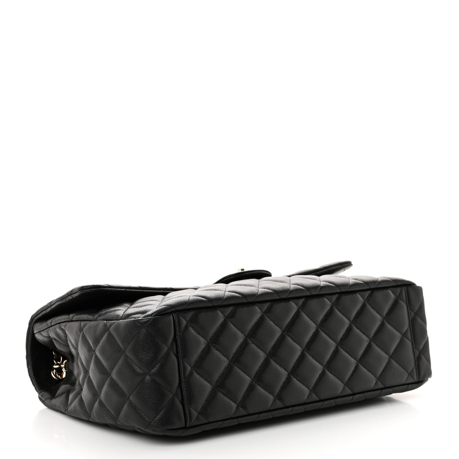Caviar Quilted XXL Travel Flap Bag Black