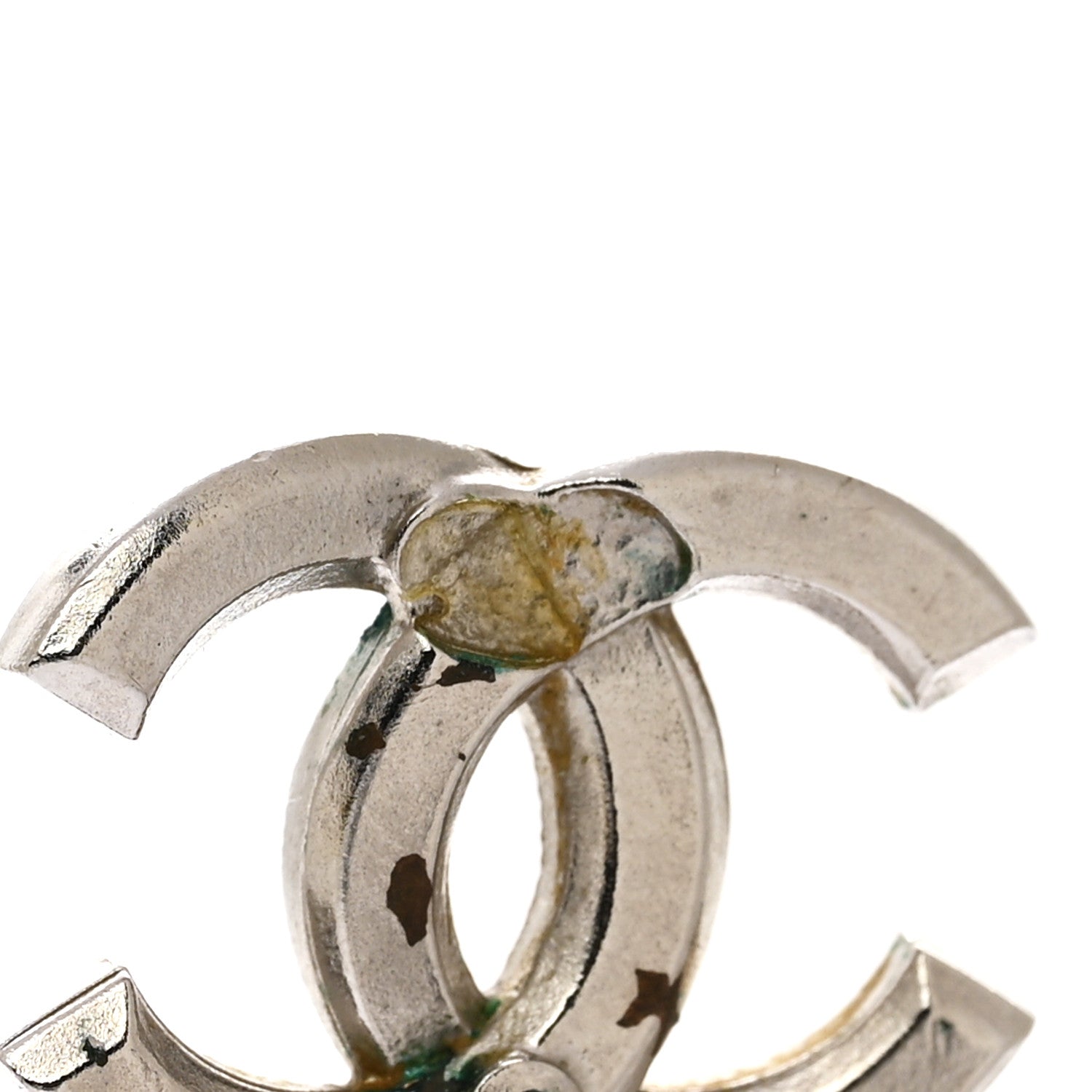 Baguette Crystal CC Earrings Silver