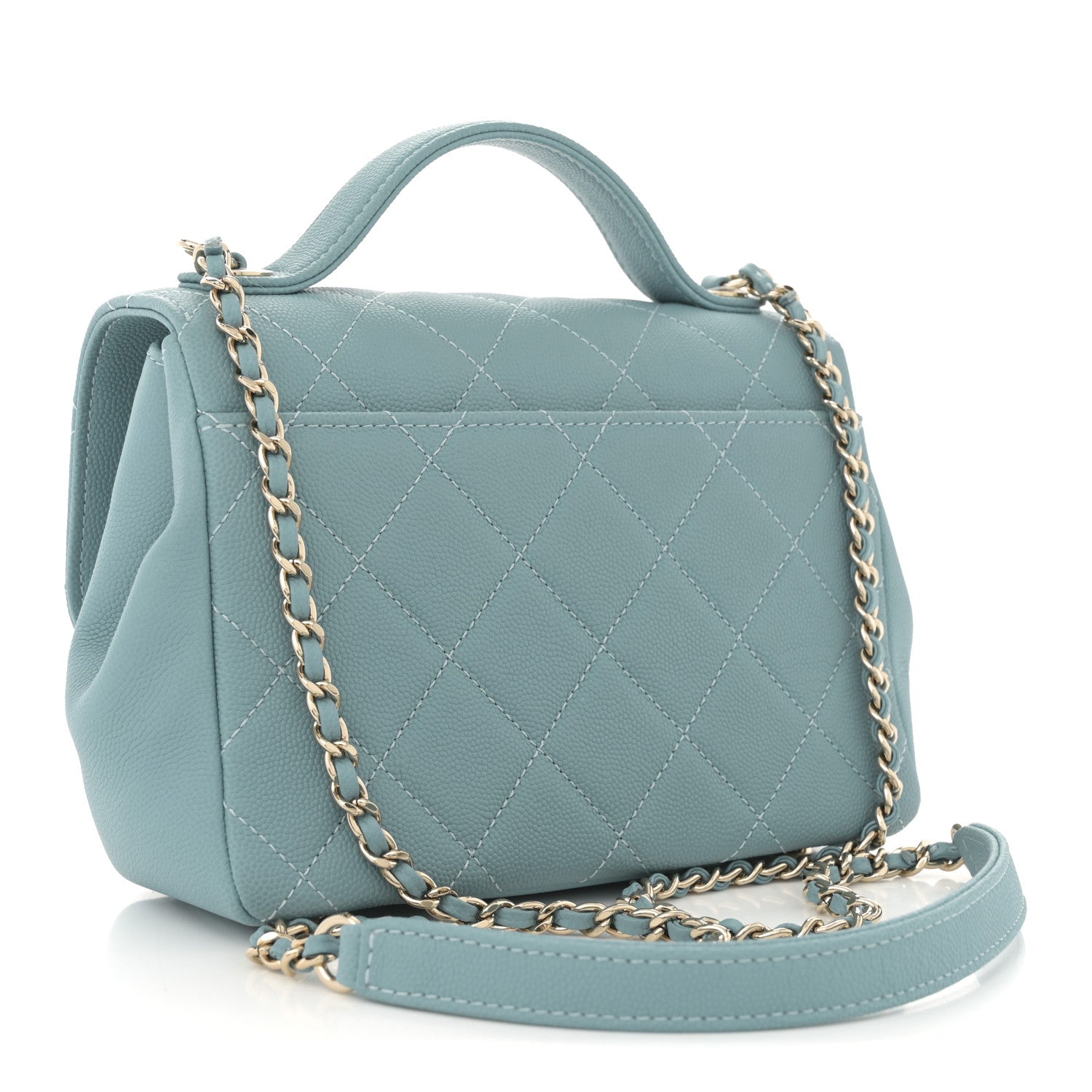 Caviar Quilted Small Business Affinity Flap Blue