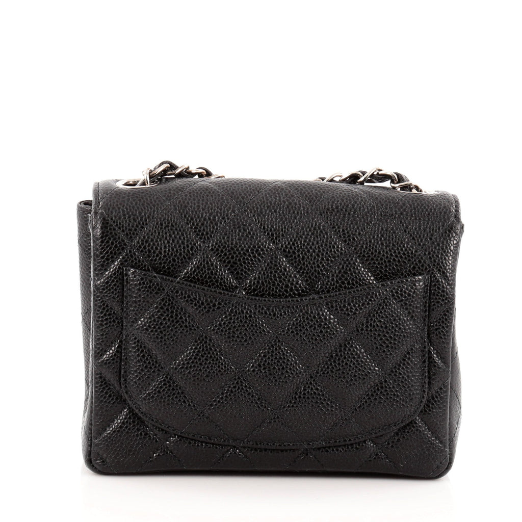 Vintage Square Classic Single Flap Bag Quilted Caviar Mini