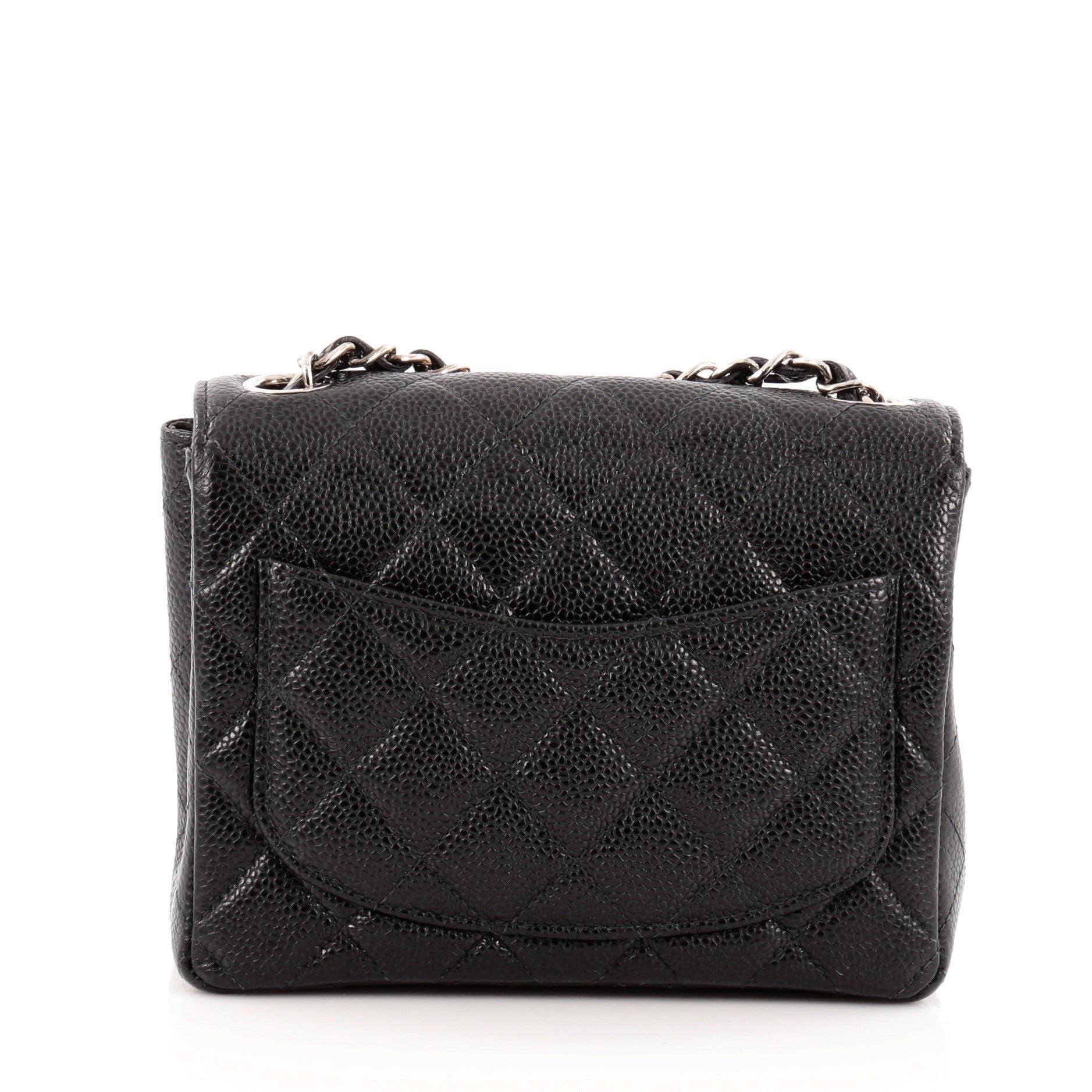 Vintage Square Classic Single Flap Bag Quilted Caviar Mini