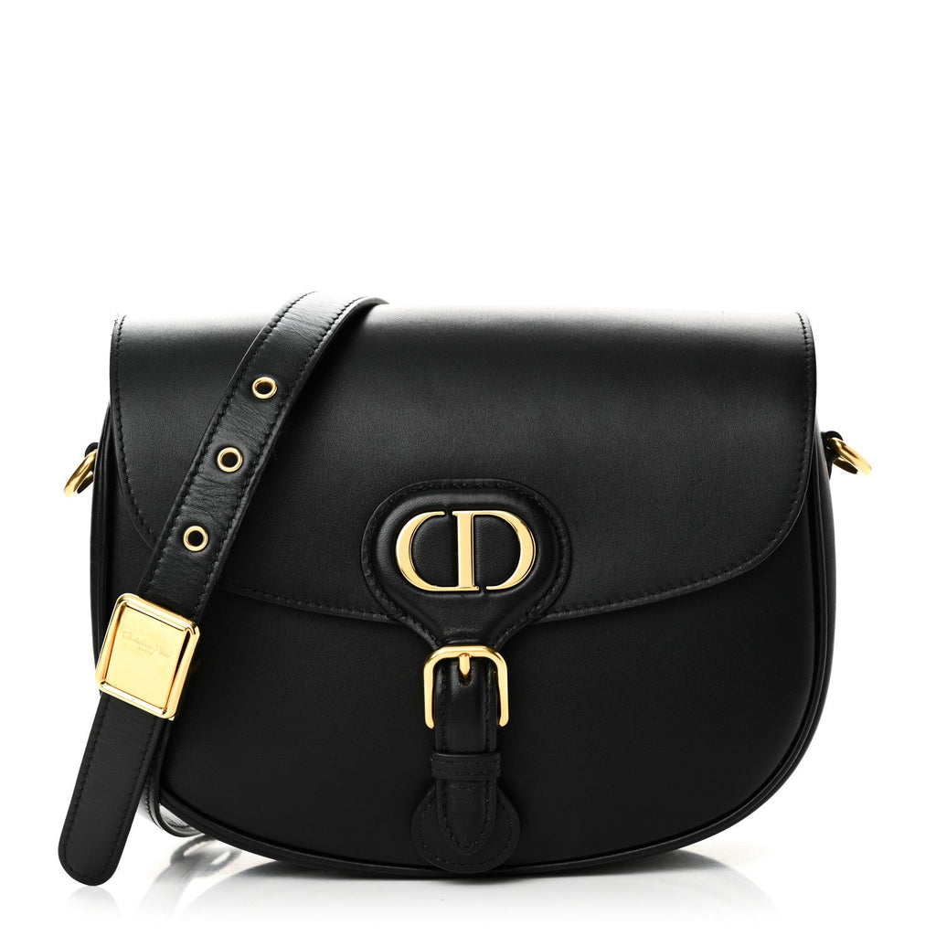 Box Calfskin Medium Bobby Flap Black