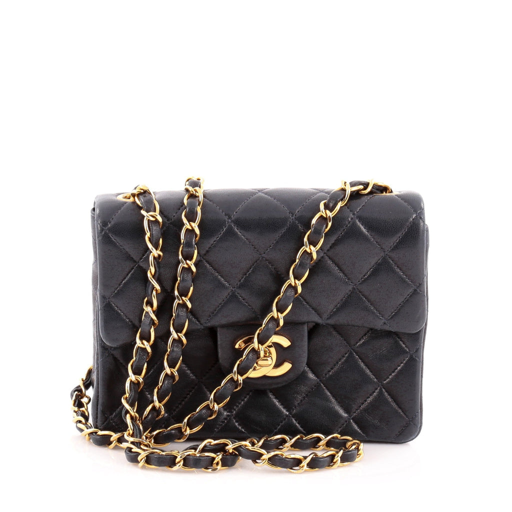 Vintage Square Classic Single Flap Bag Quilted Leather Mini