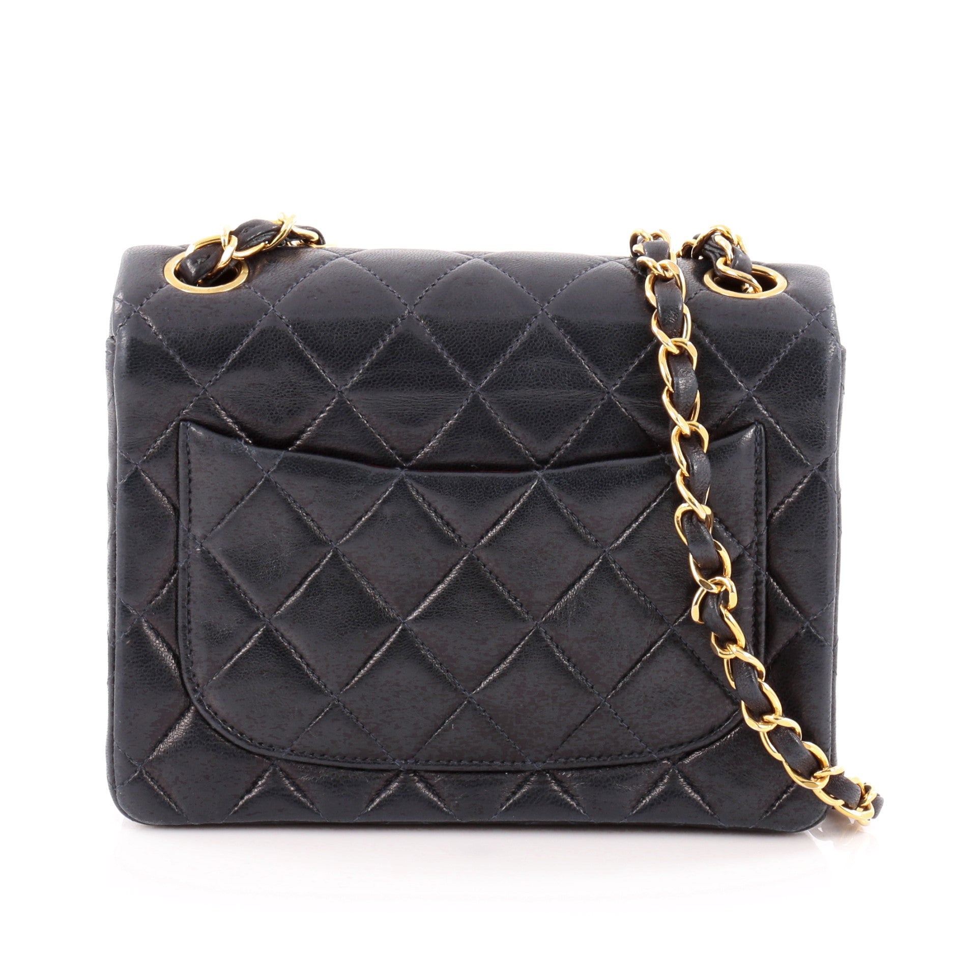 Vintage Square Classic Single Flap Bag Quilted Leather Mini