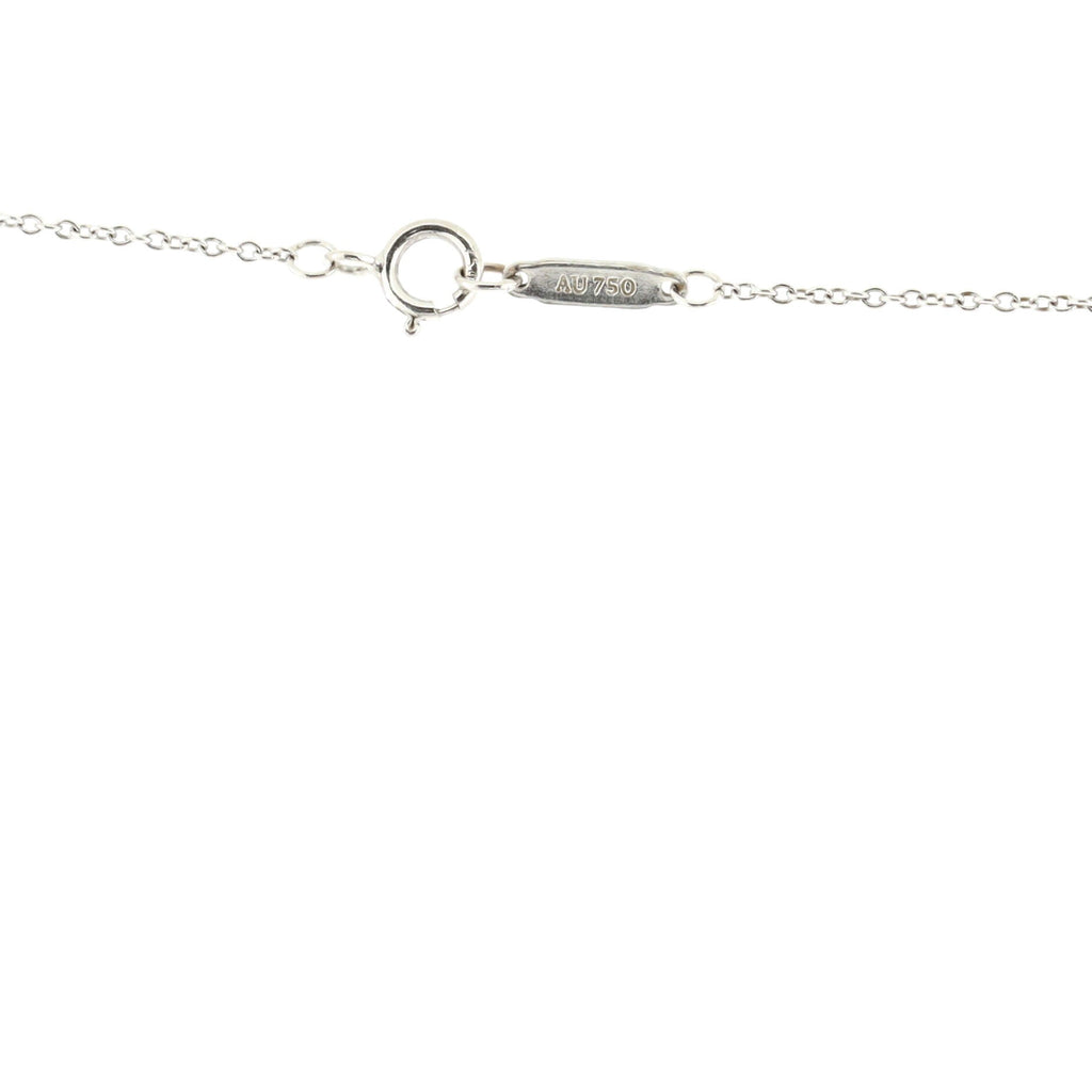 Heart Key Pendant Necklace 18K White Gold and Diamonds Medium