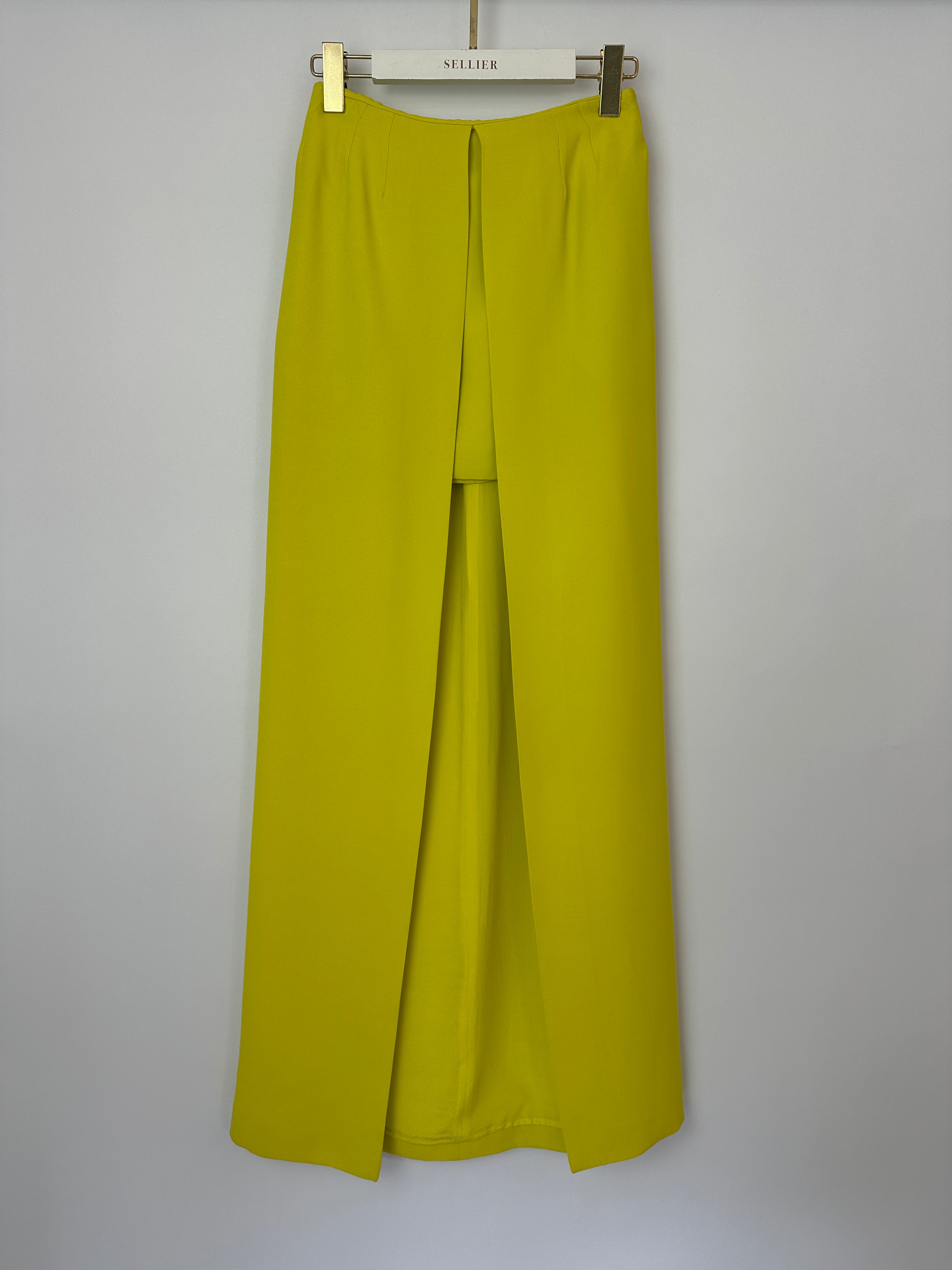 Christian Dior Lime Green Open Maxi Skirt with Pockets FR 34 (UK 6)