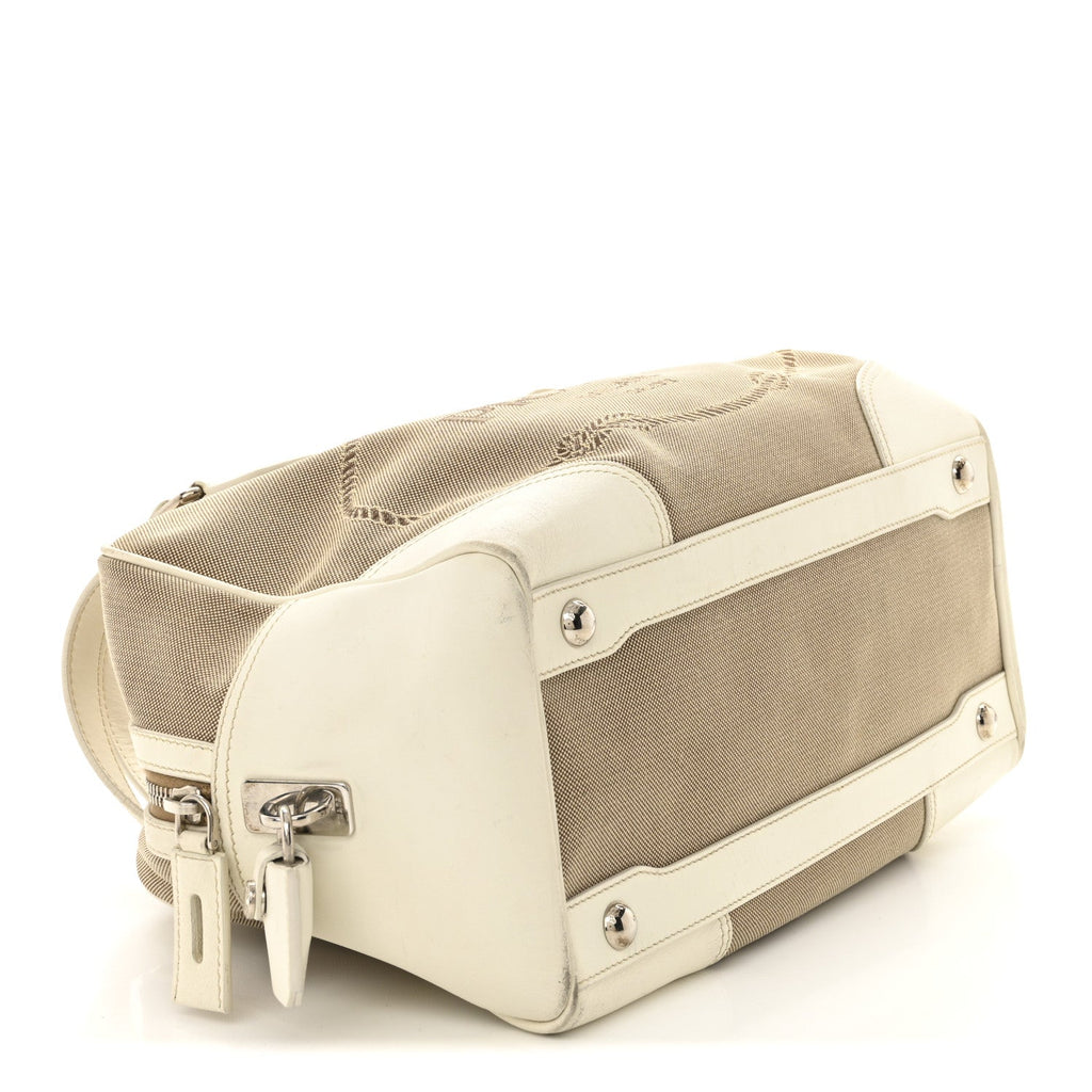 Jacquard Logo Handbag Corda White