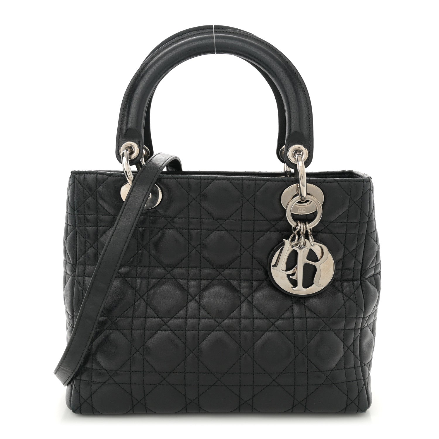 Lambskin Cannage Medium Lady Dior Black