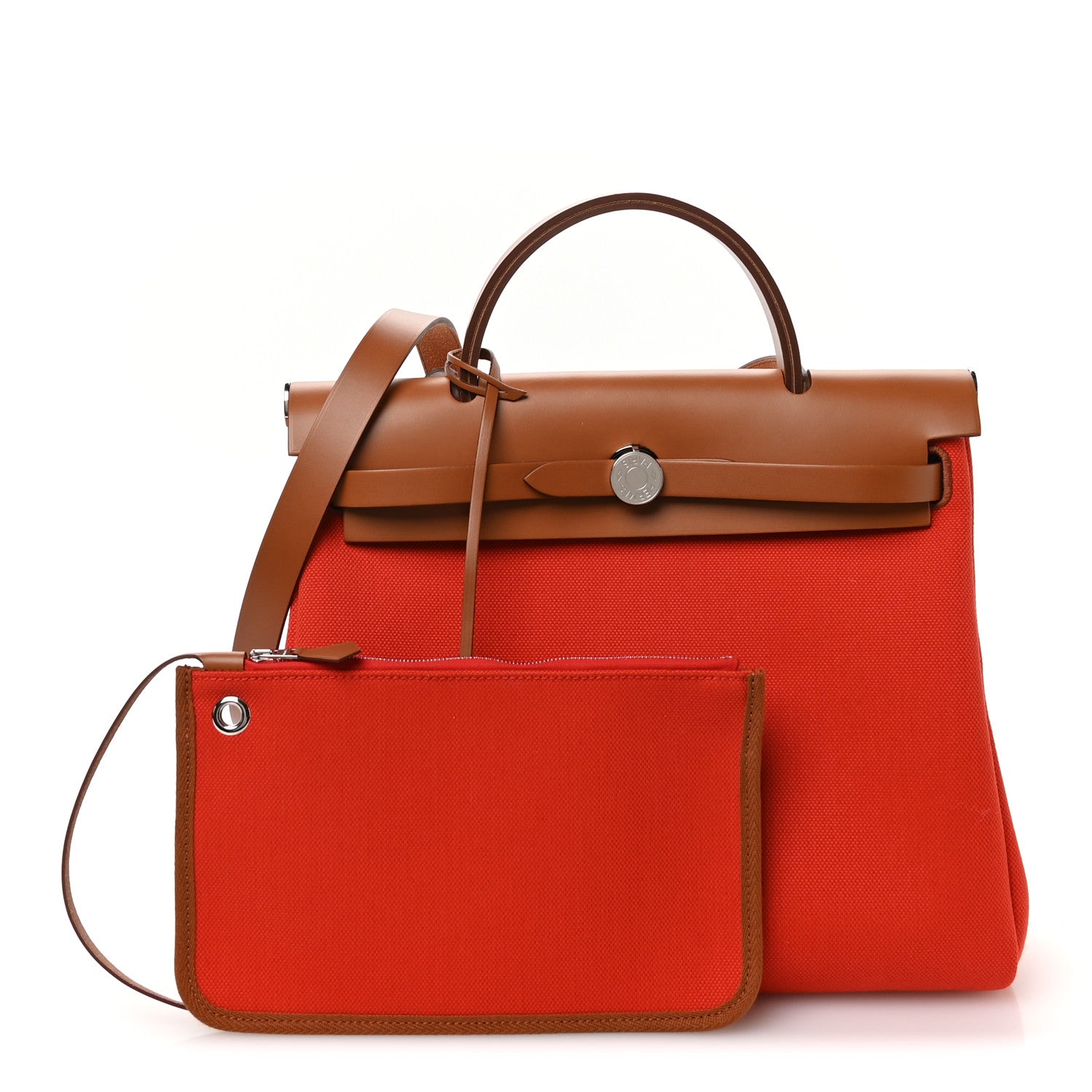 Vache Hunter Toile Herbag Zip 31 PM Orange Mecano Fauve