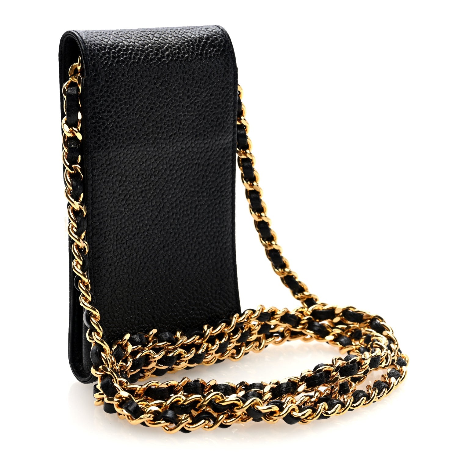 Caviar CC Phone Holder Crossbody Black