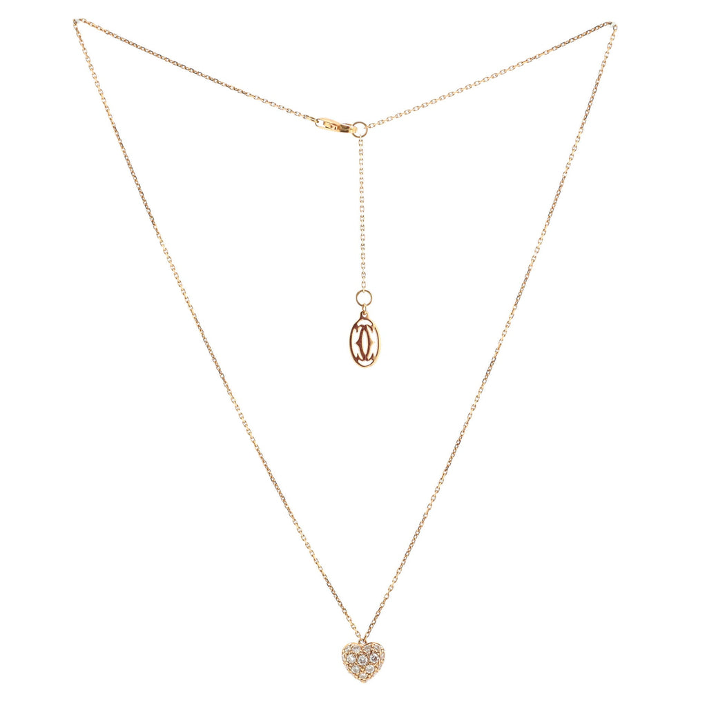 Heart Pendant Necklace 18K Rose Gold and Diamonds Small