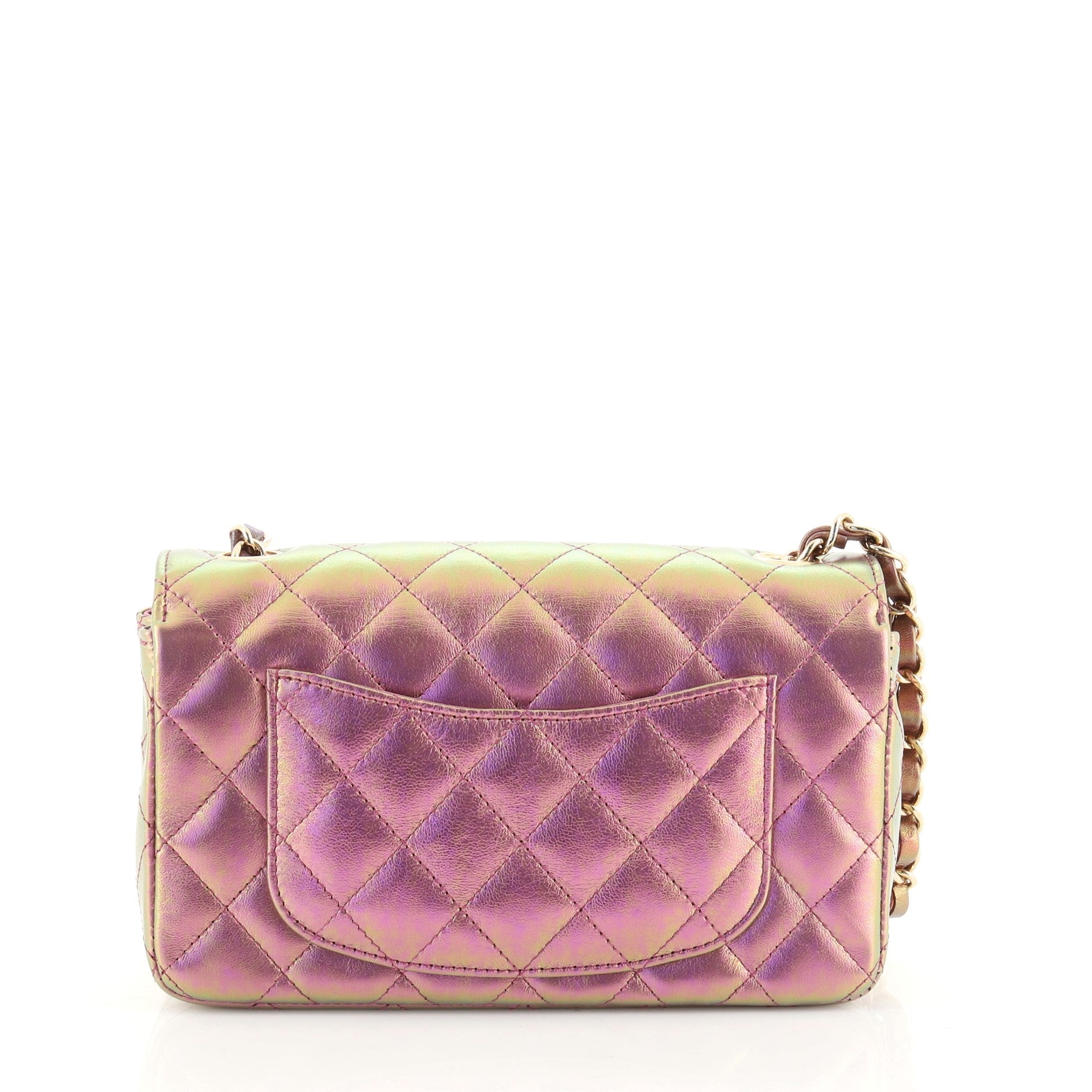 Classic Single Flap Bag Quilted Iridescent Lambskin Mini