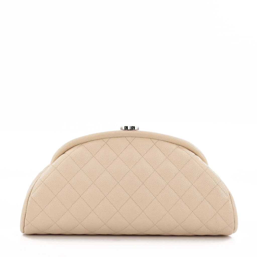 Timeless Clutch Quilted Caviar