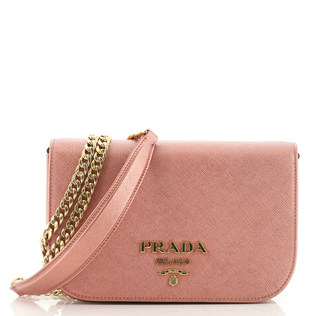 Convertible Flap Clutch Saffiano Leather Small