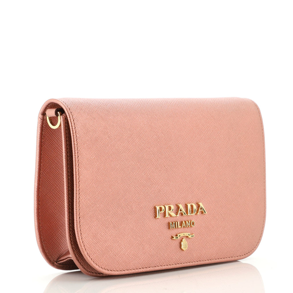 Convertible Flap Clutch Saffiano Leather Small