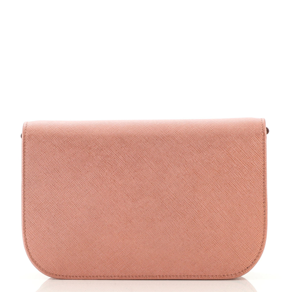 Convertible Flap Clutch Saffiano Leather Small