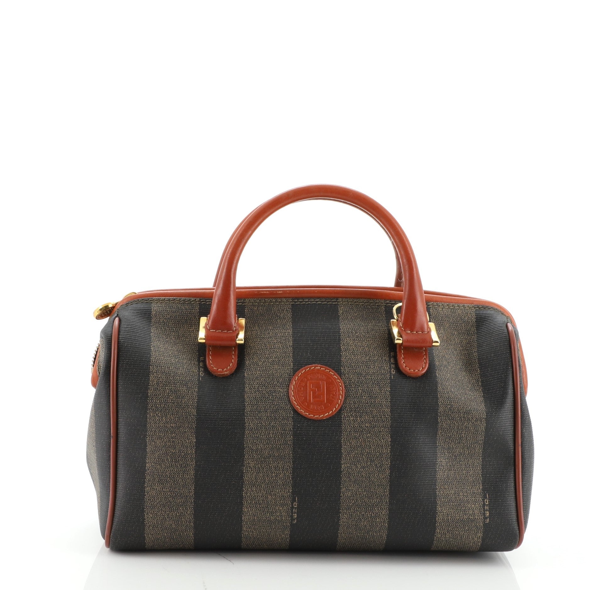 Vintage Pequin Boston Bag Coated Canvas Mini