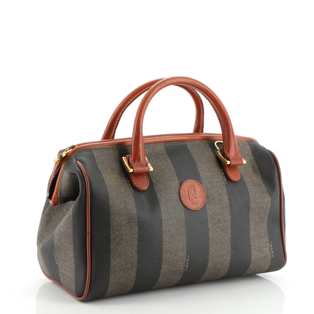 Vintage Pequin Boston Bag Coated Canvas Mini