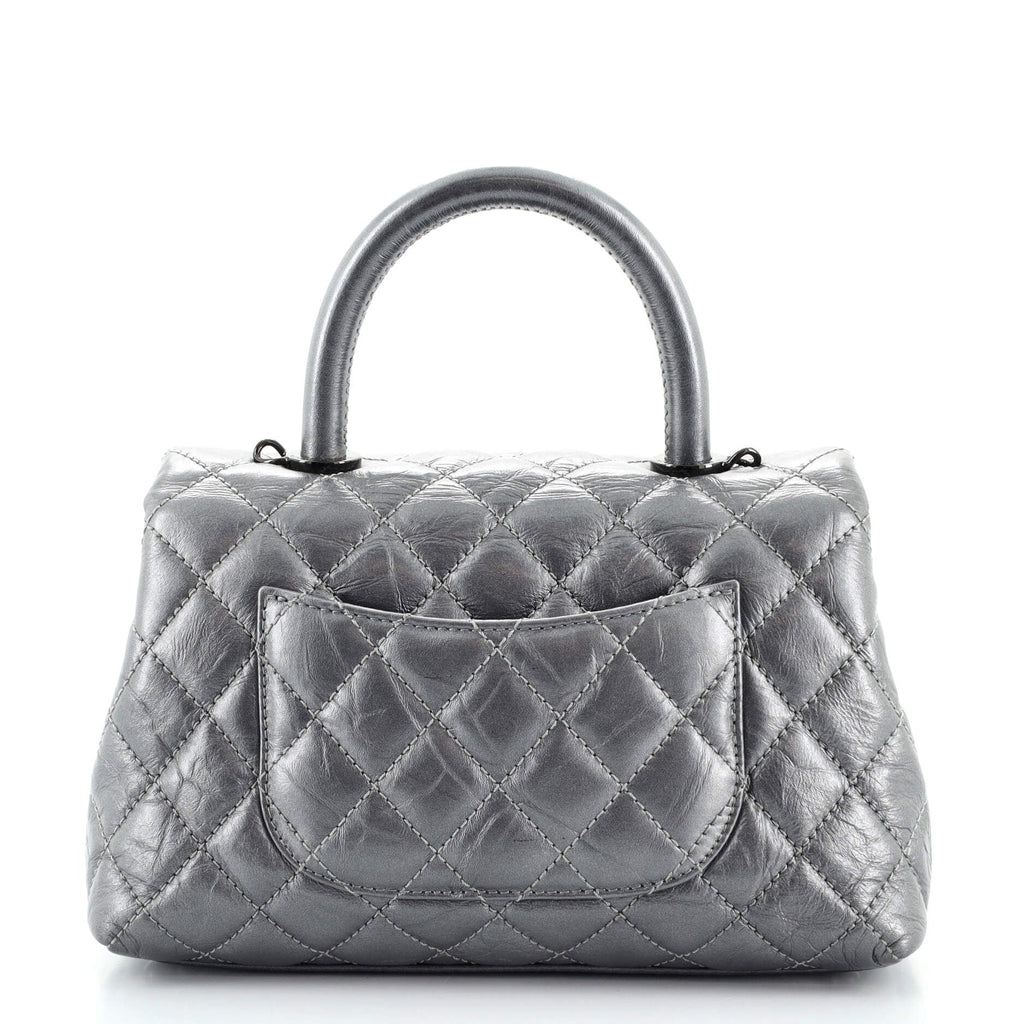 Coco Top Handle Bag Quilted Aged Calfskin Mini