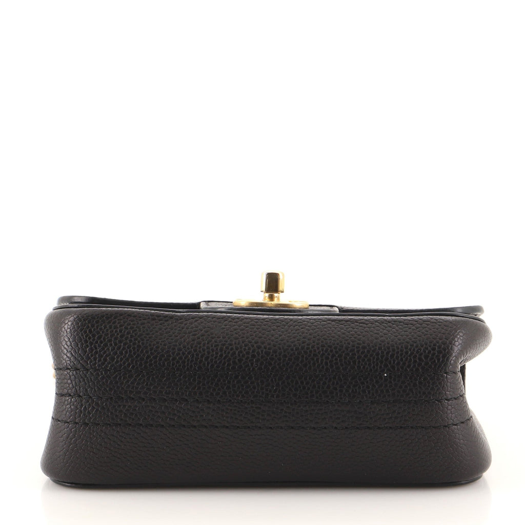 Square Classic Pure Single Flap Bag Caviar Mini
