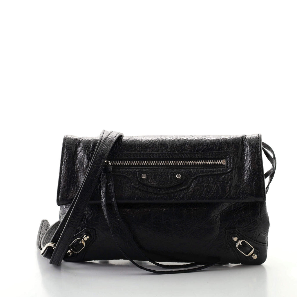Classic Studs Envelope Strap Clutch Leather Mini