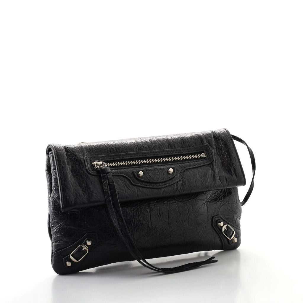 Classic Studs Envelope Strap Clutch Leather Mini