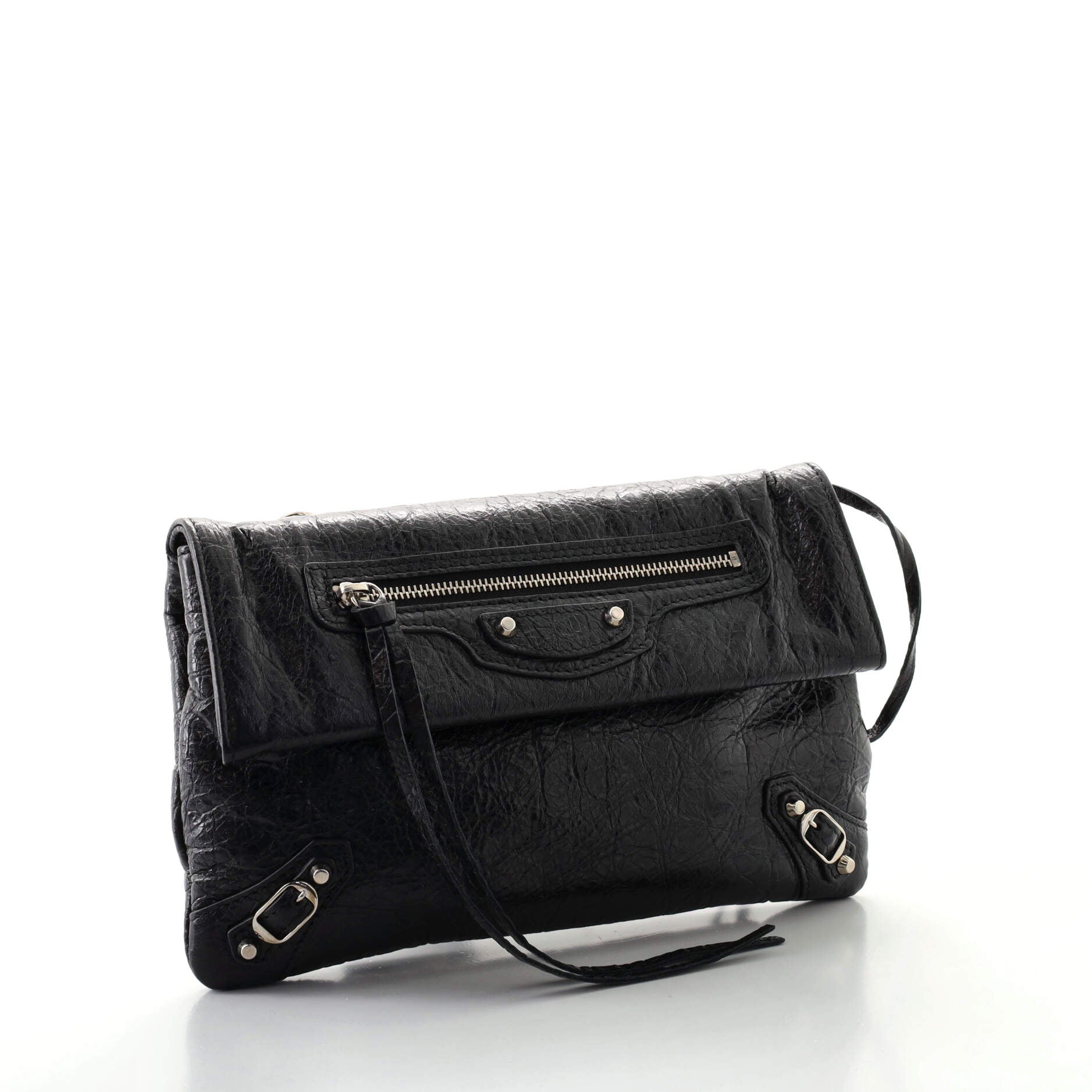 Classic Studs Envelope Strap Clutch Leather Mini