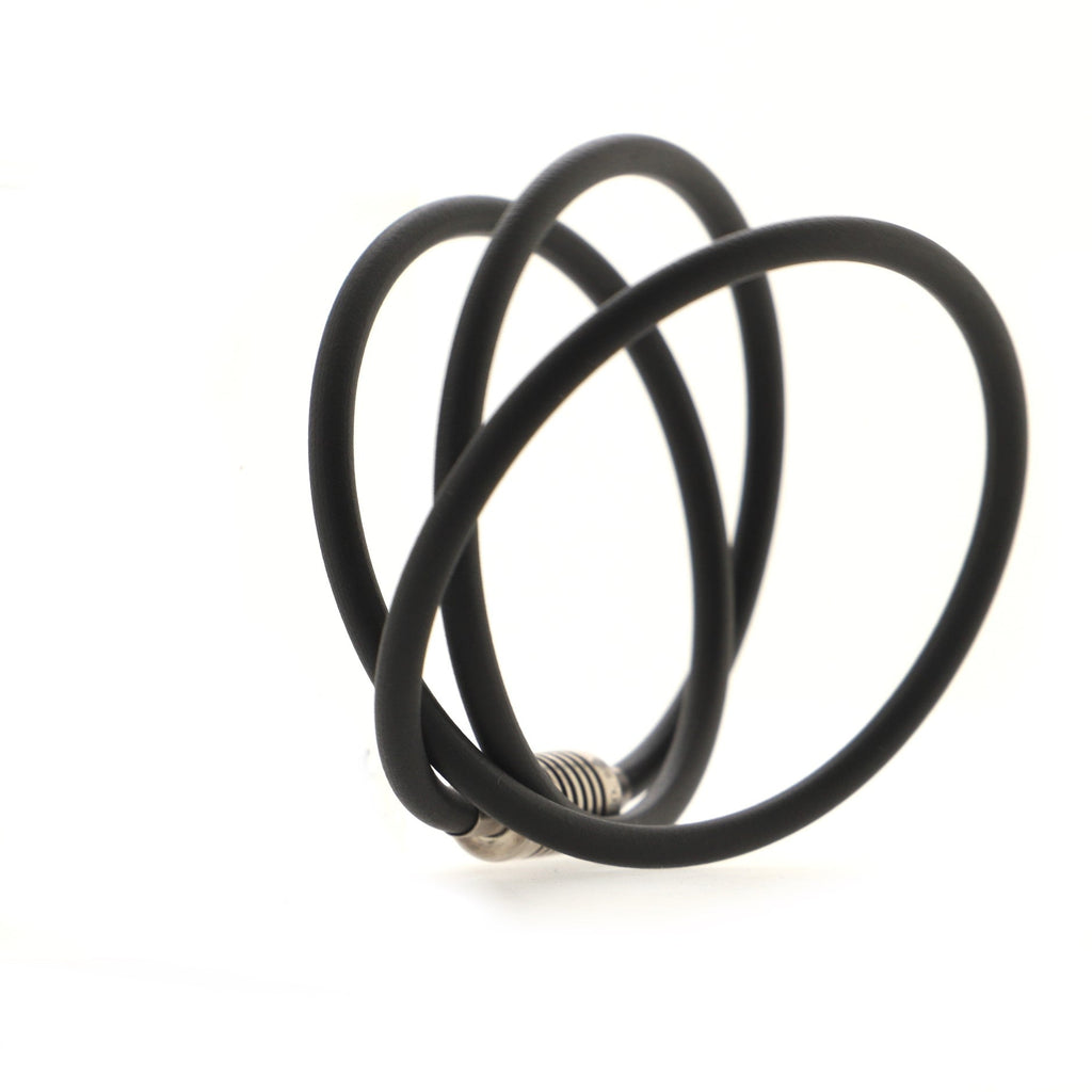 Paloma Picasso Groove Surfer Choker Necklace Rubber with Sterling Silver