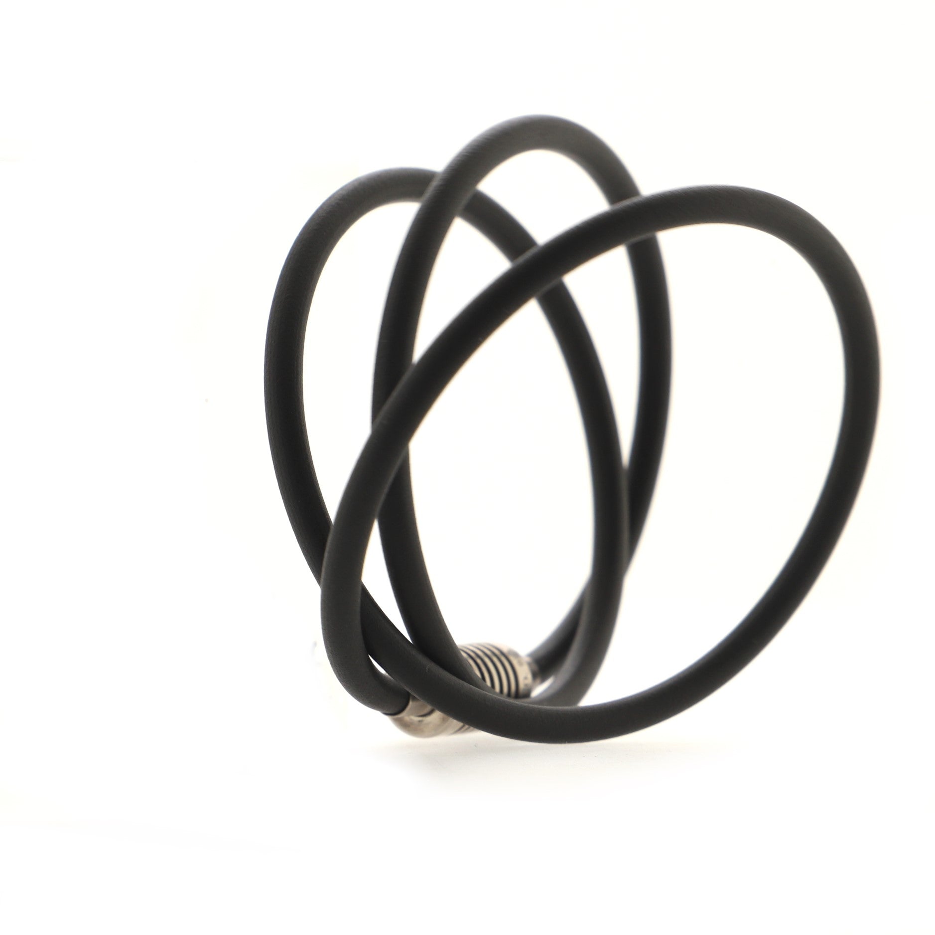 Paloma Picasso Groove Surfer Choker Necklace Rubber with Sterling Silver