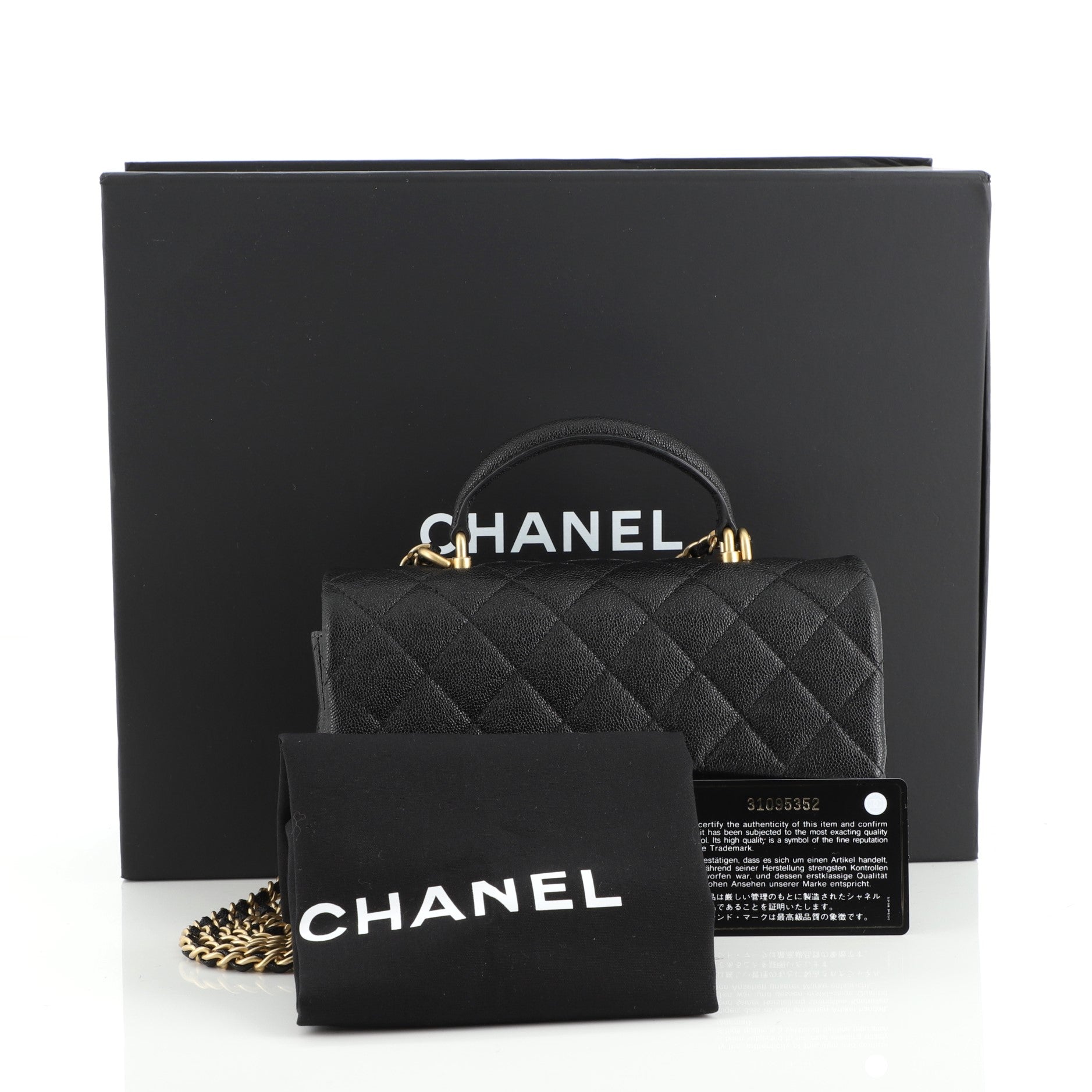 Classic Single Flap Top Handle Bag Quilted Caviar Mini