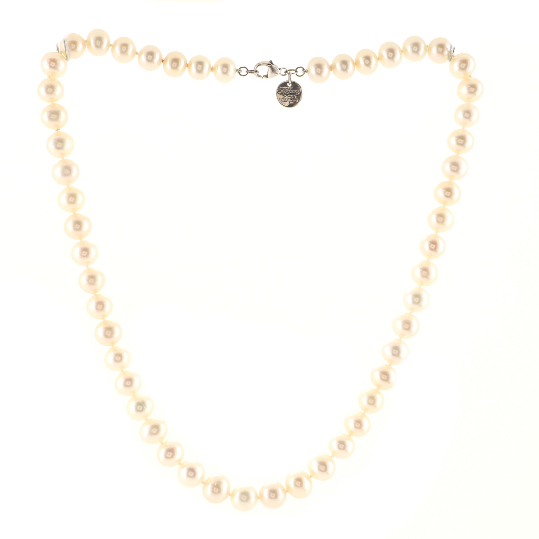 Ziegfeld Strand Necklace Freshwater Pearls with Sterling Silver 8-9mm