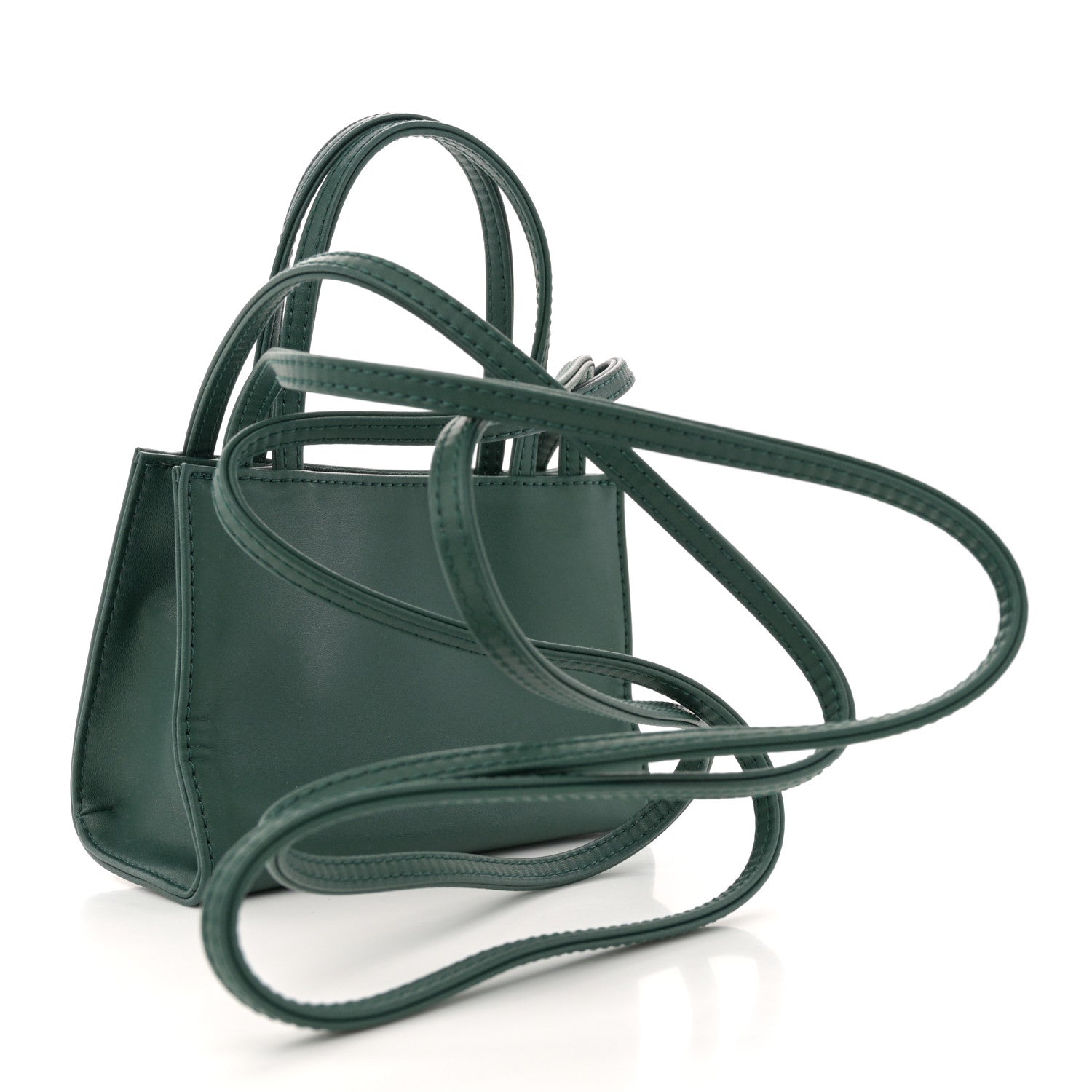 Vegan Leather Small Shopping Bag Dark Olive