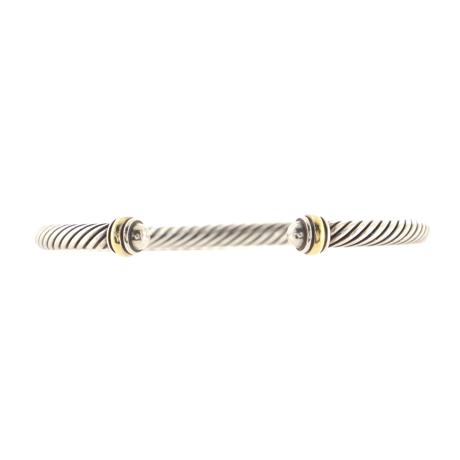 Cable Classic Bracelet Sterling Silver and 18K Yellow Gold 4mm