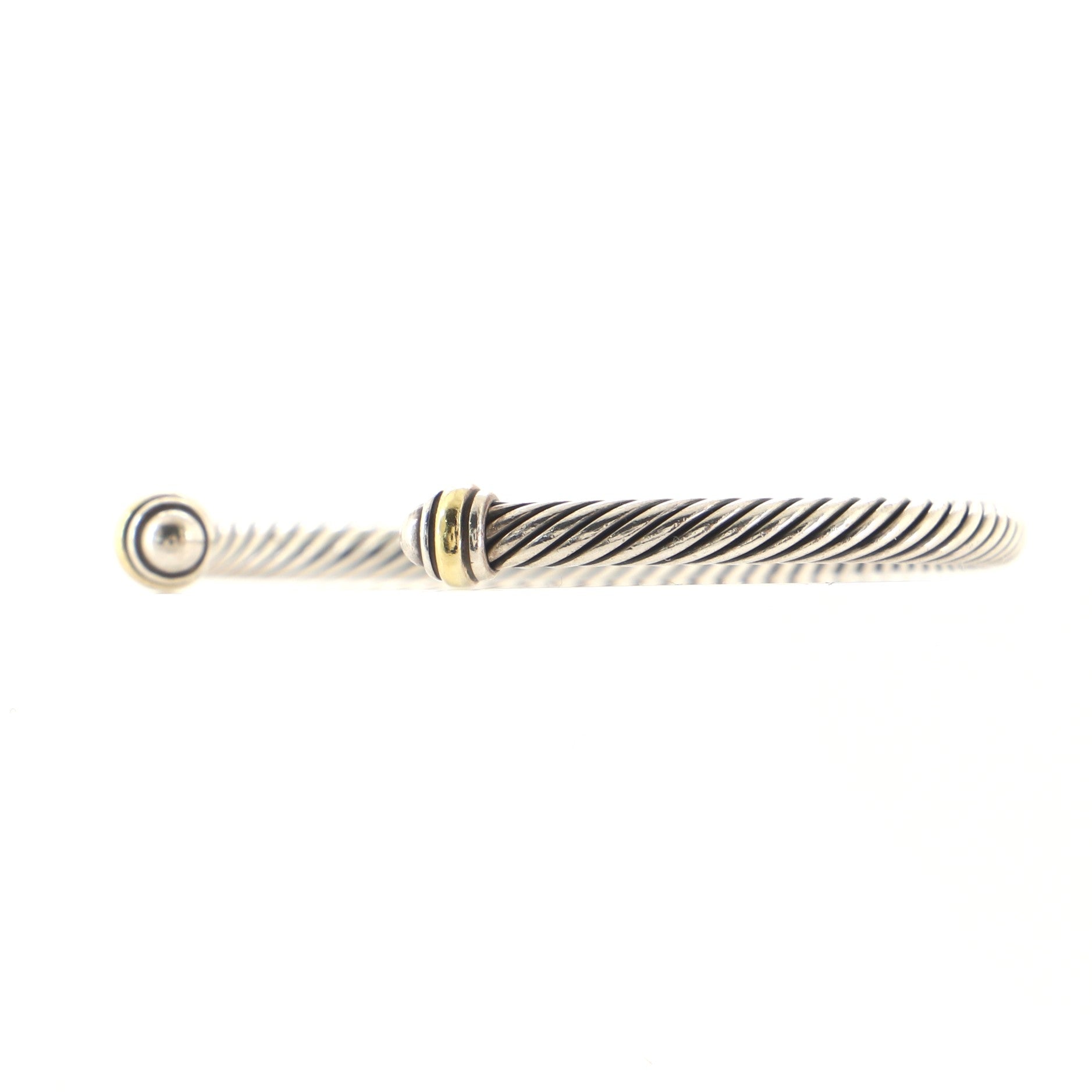 Cable Classic Bracelet Sterling Silver and 18K Yellow Gold 4mm
