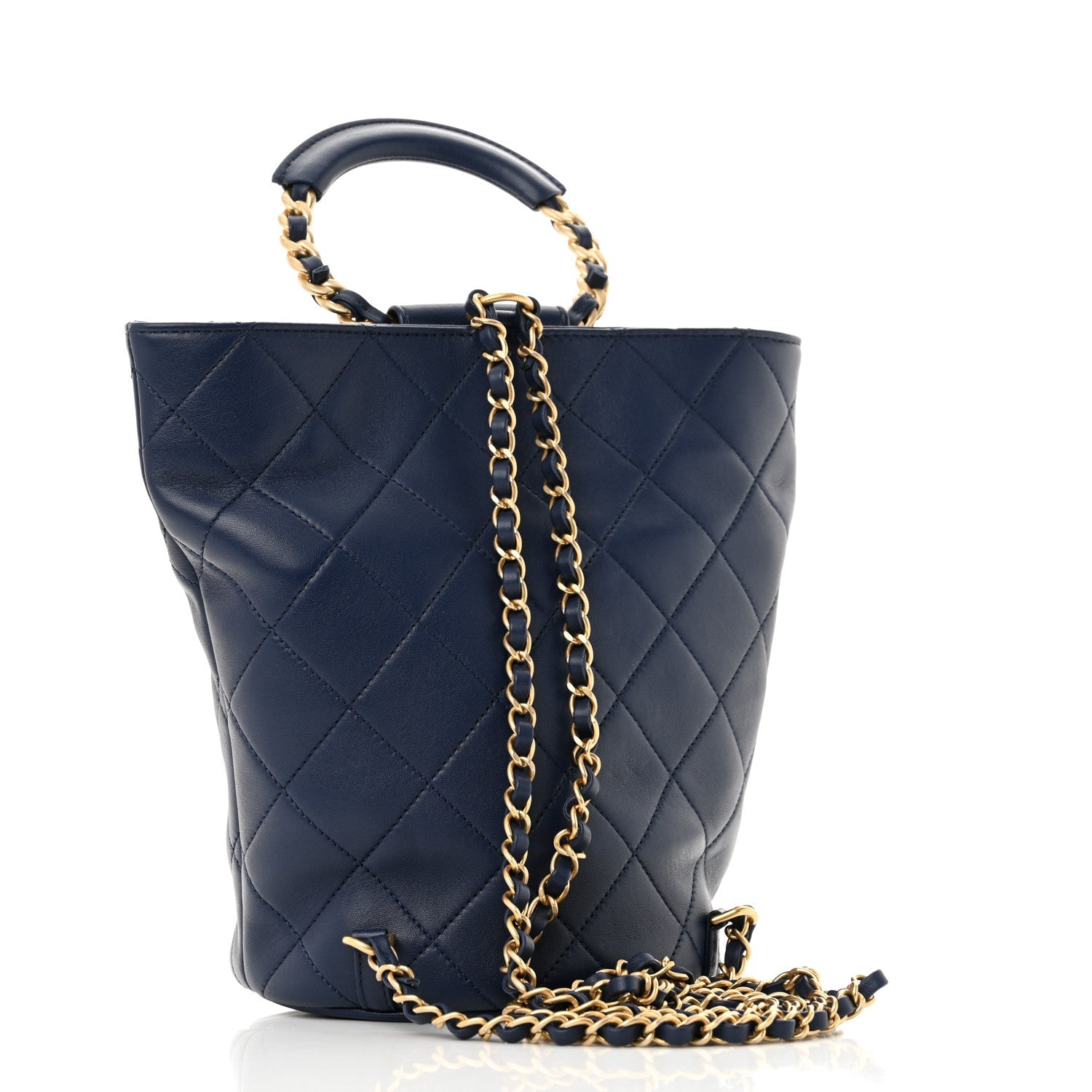 Lambskin Quilted In The Loop Backpack Bag Navy