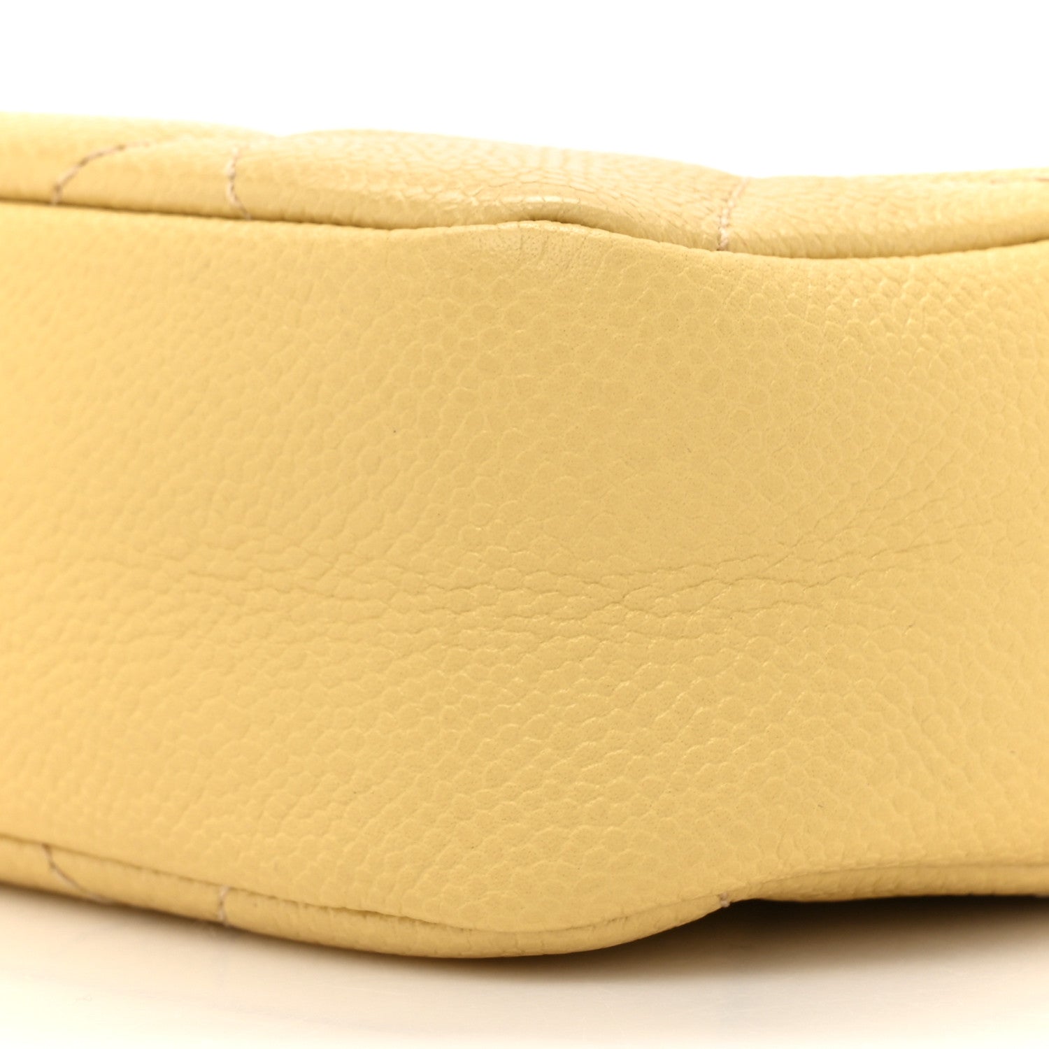 Shiny Caviar Quilted Chain Melody Camera Bag Yellow