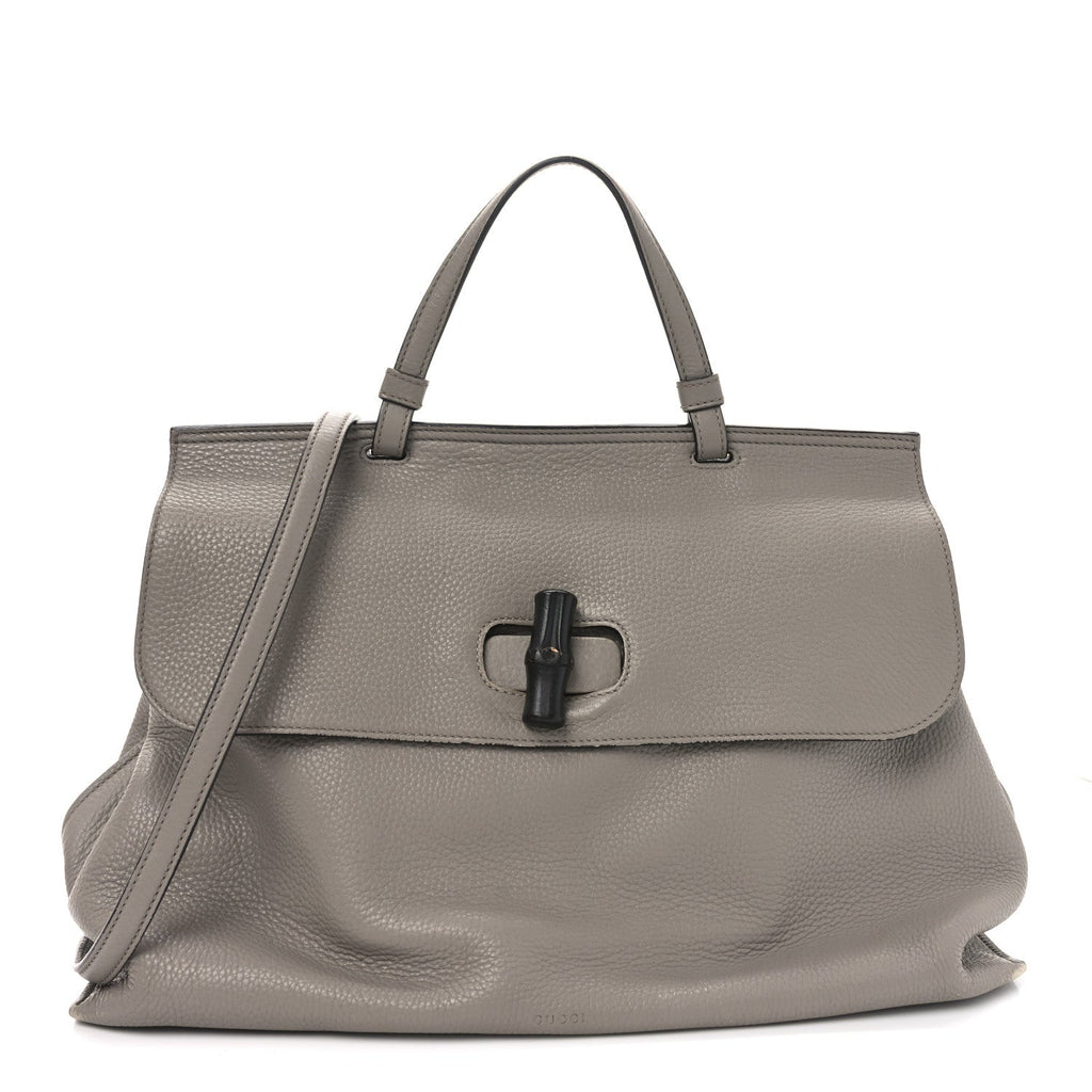 Cellarius Calfskin Large Bamboo Daily Top Handle Bag Storm Grey