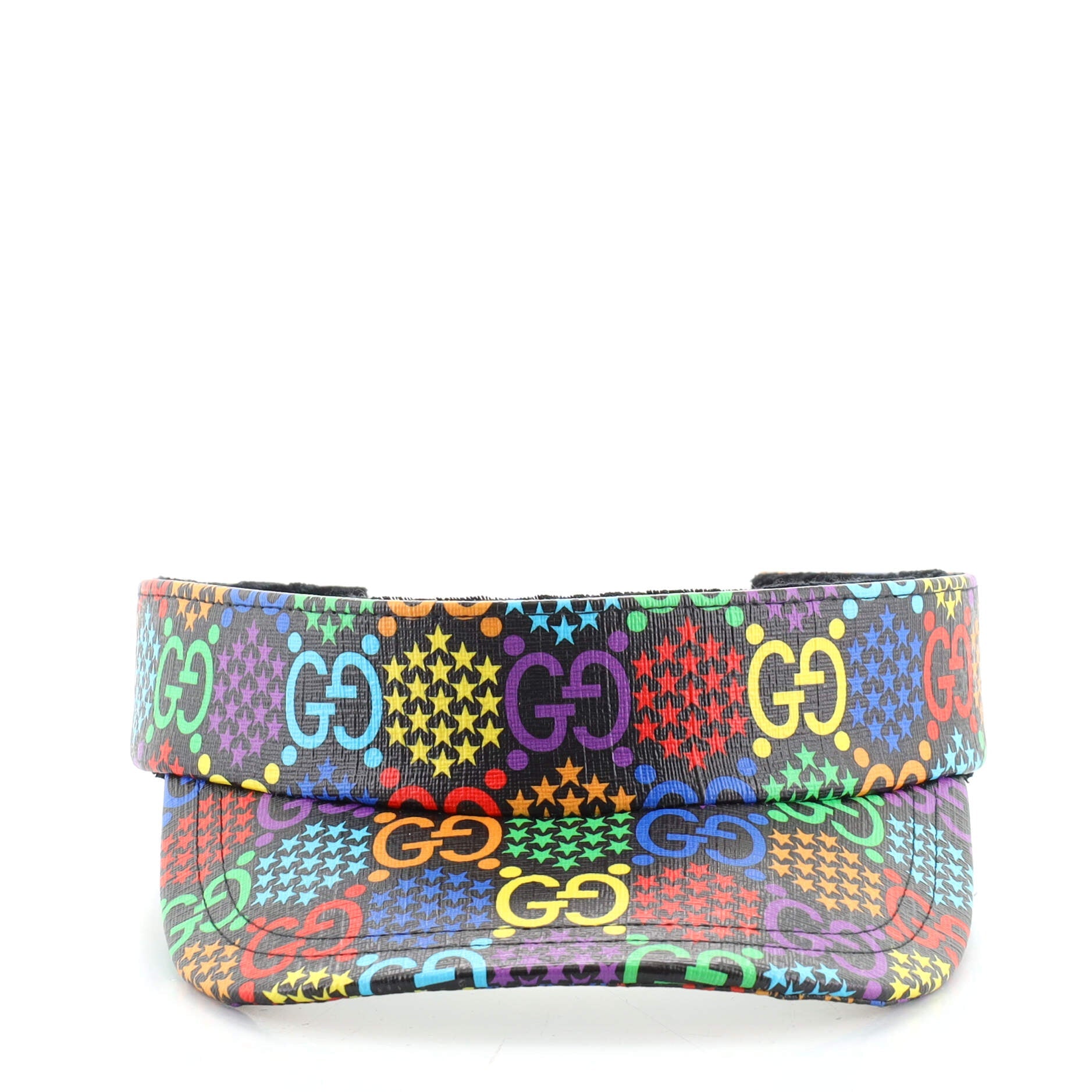 Sun Visor Psychedelic Print GG Coated Canvas XXL