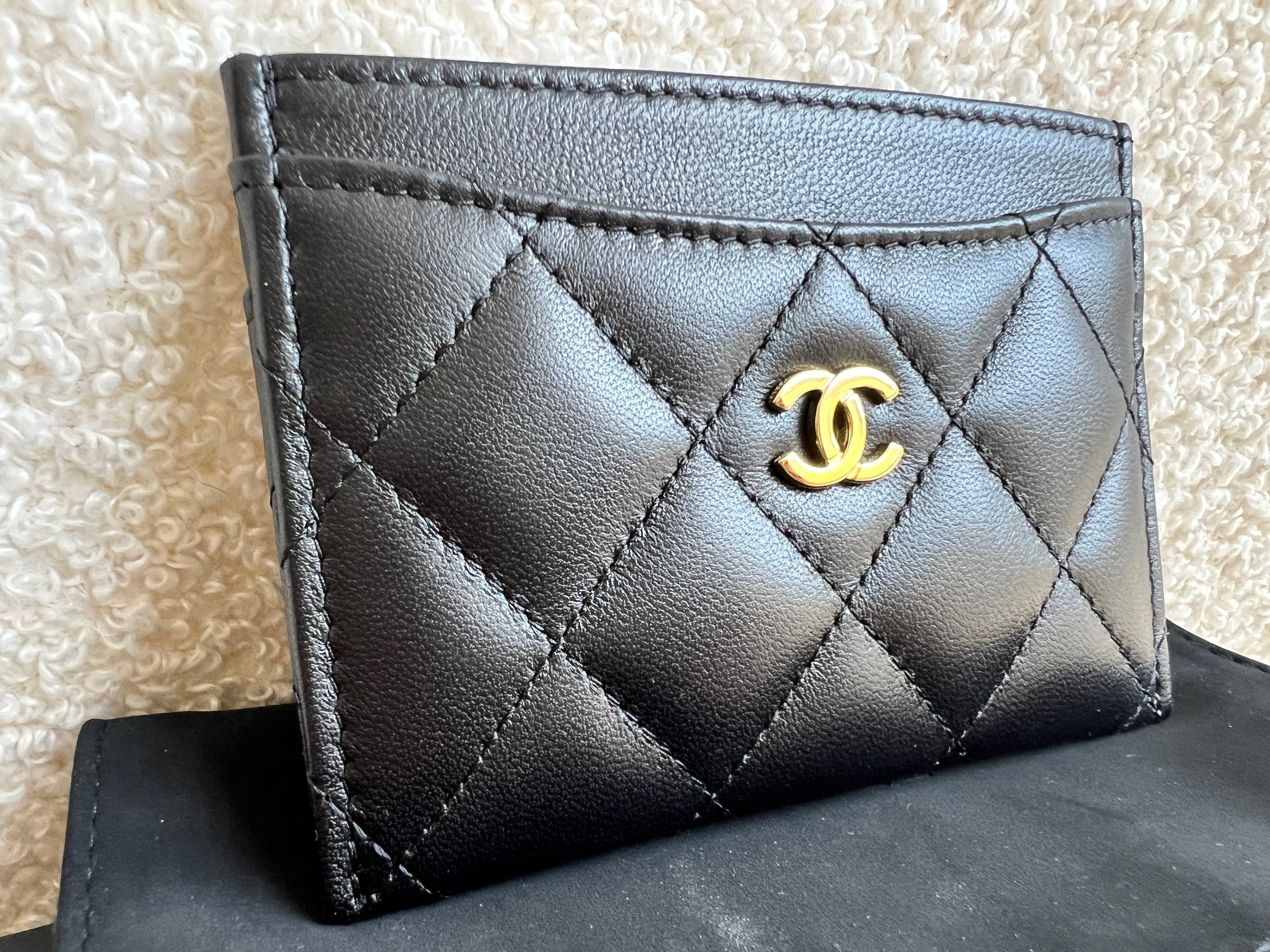 Chanel Black Lambskin  Holder with Gold Hardware (RRP £420)