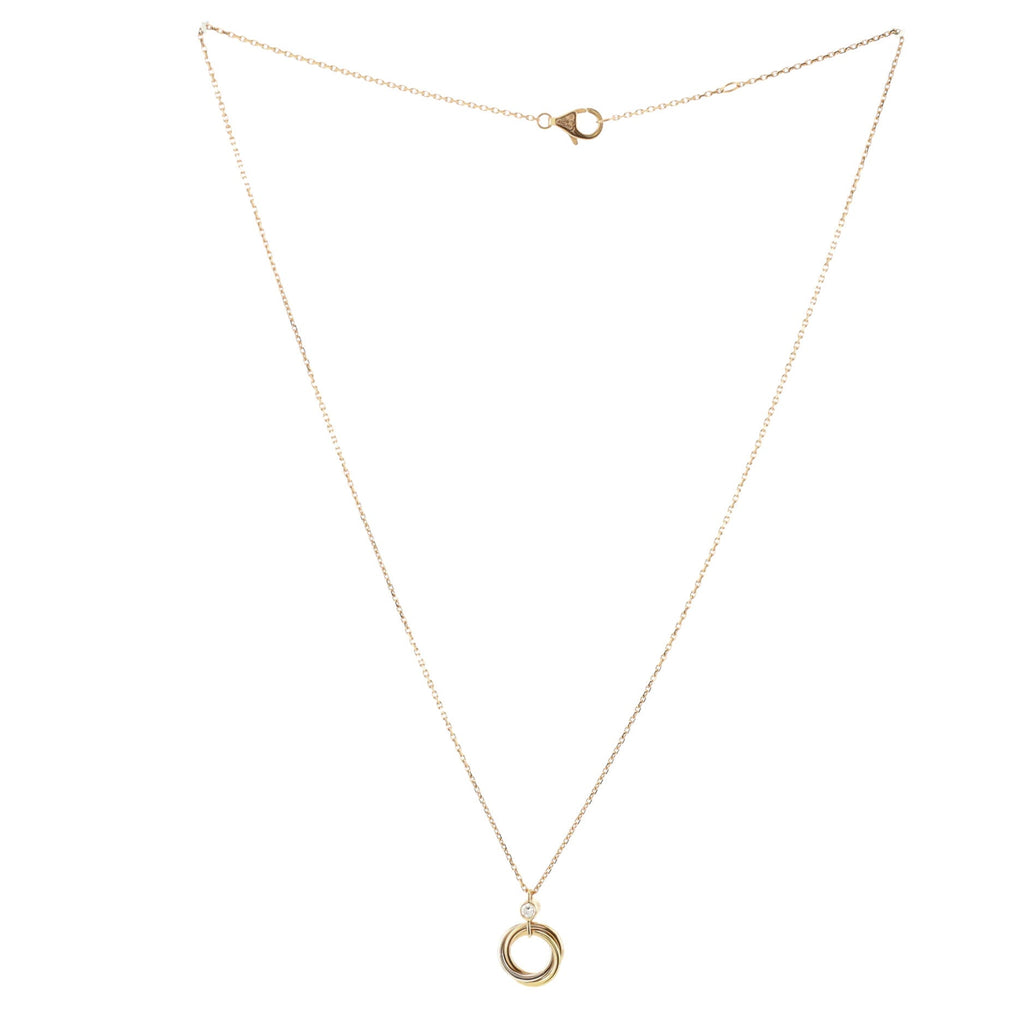 Trinity Pendant Necklace 18K Tricolor Gold with Diamond