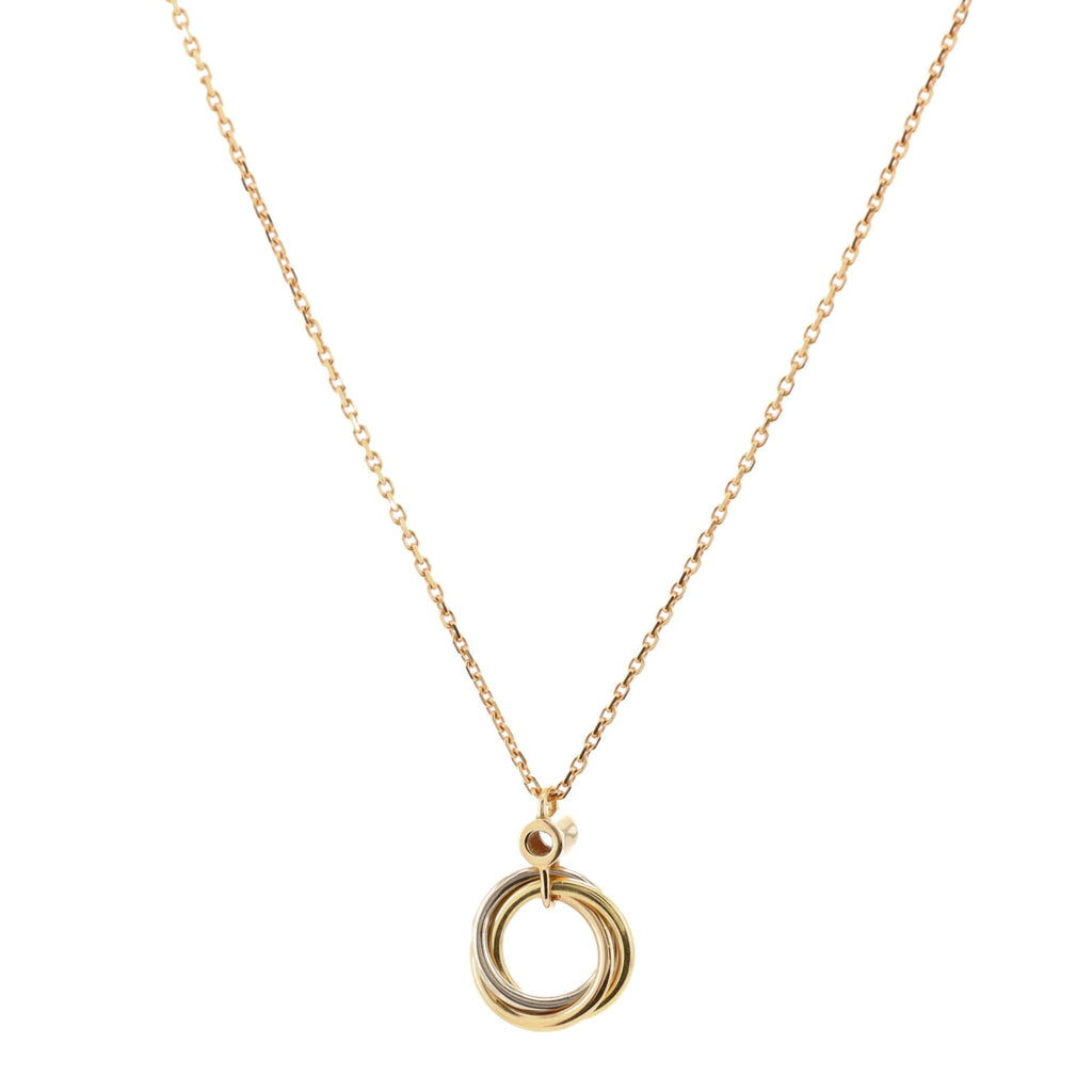 Trinity Pendant Necklace 18K Tricolor Gold with Diamond