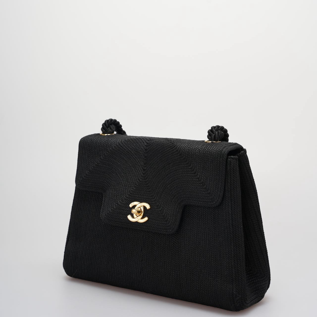 Chanel Vintage Silk Rope Mini Kelly Flap Bag 24K Gold Hardware 1997 Woven