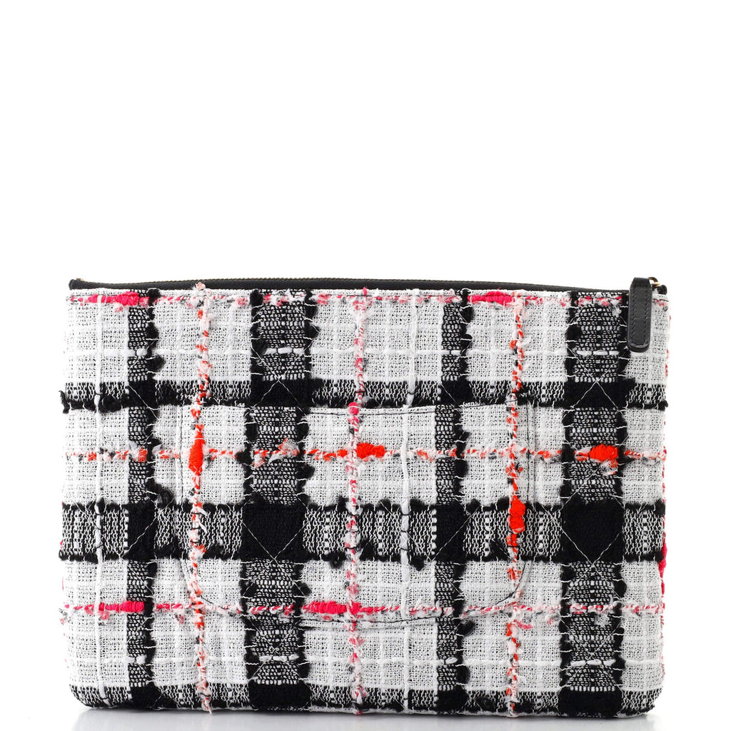 Chain Signe O Case Clutch Quilted Tweed Medium