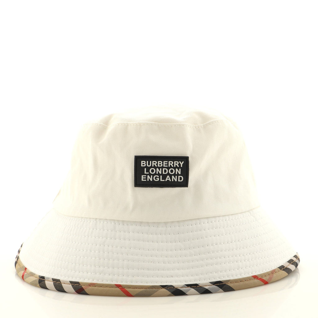 Logo Bucket Hat Canvas with Vintage Check Canvas XL