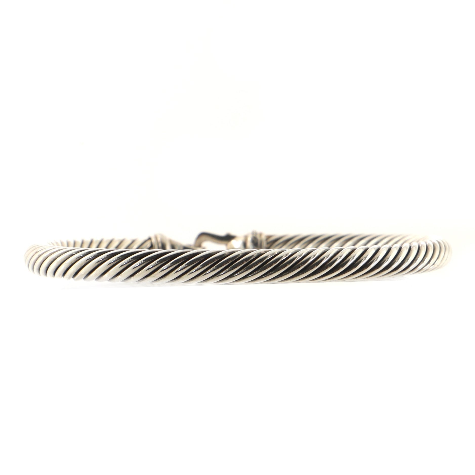 Cable Buckle Bracelet Sterling Silver with Diamonds 5mm