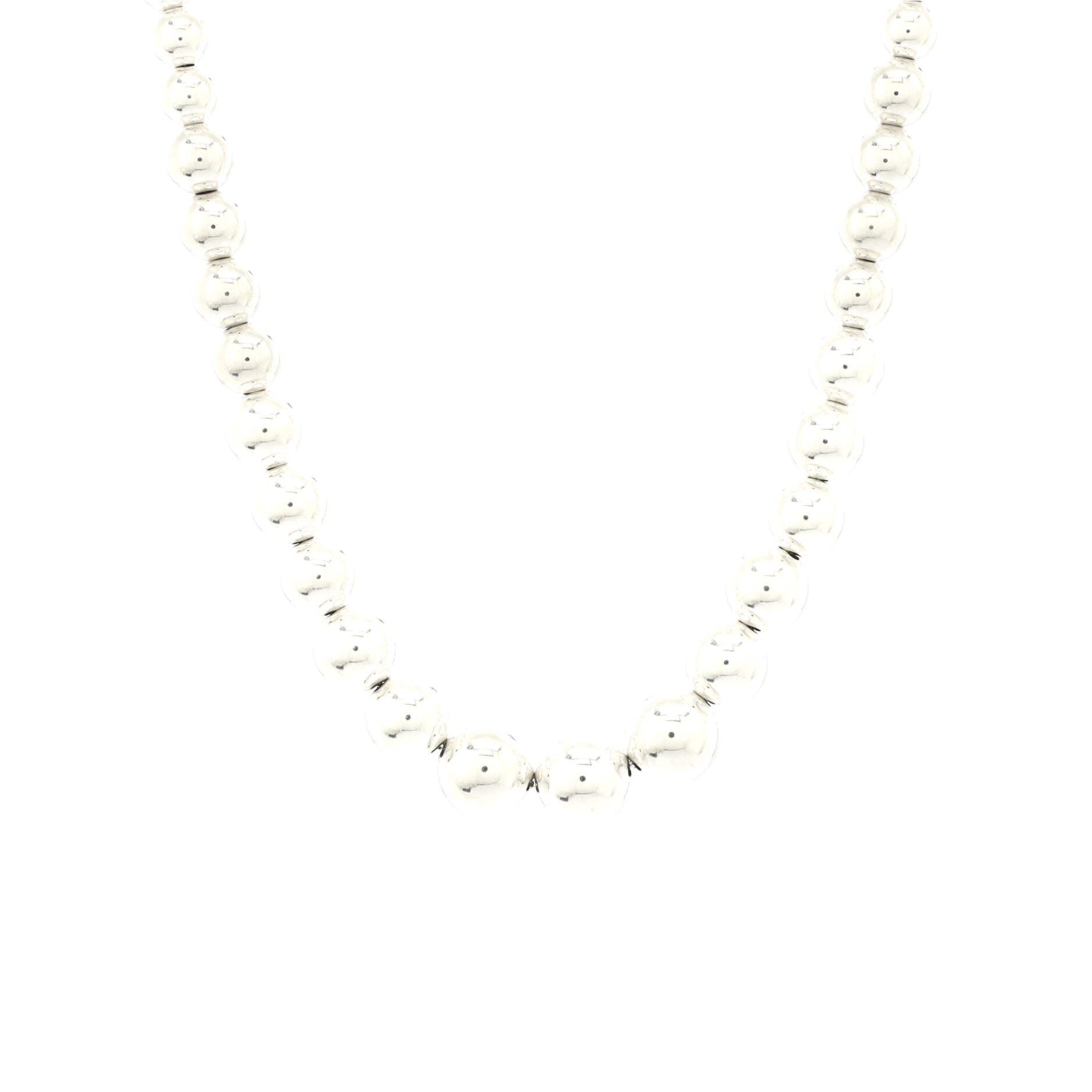 Graduated Ball Necklace Sterling Silver