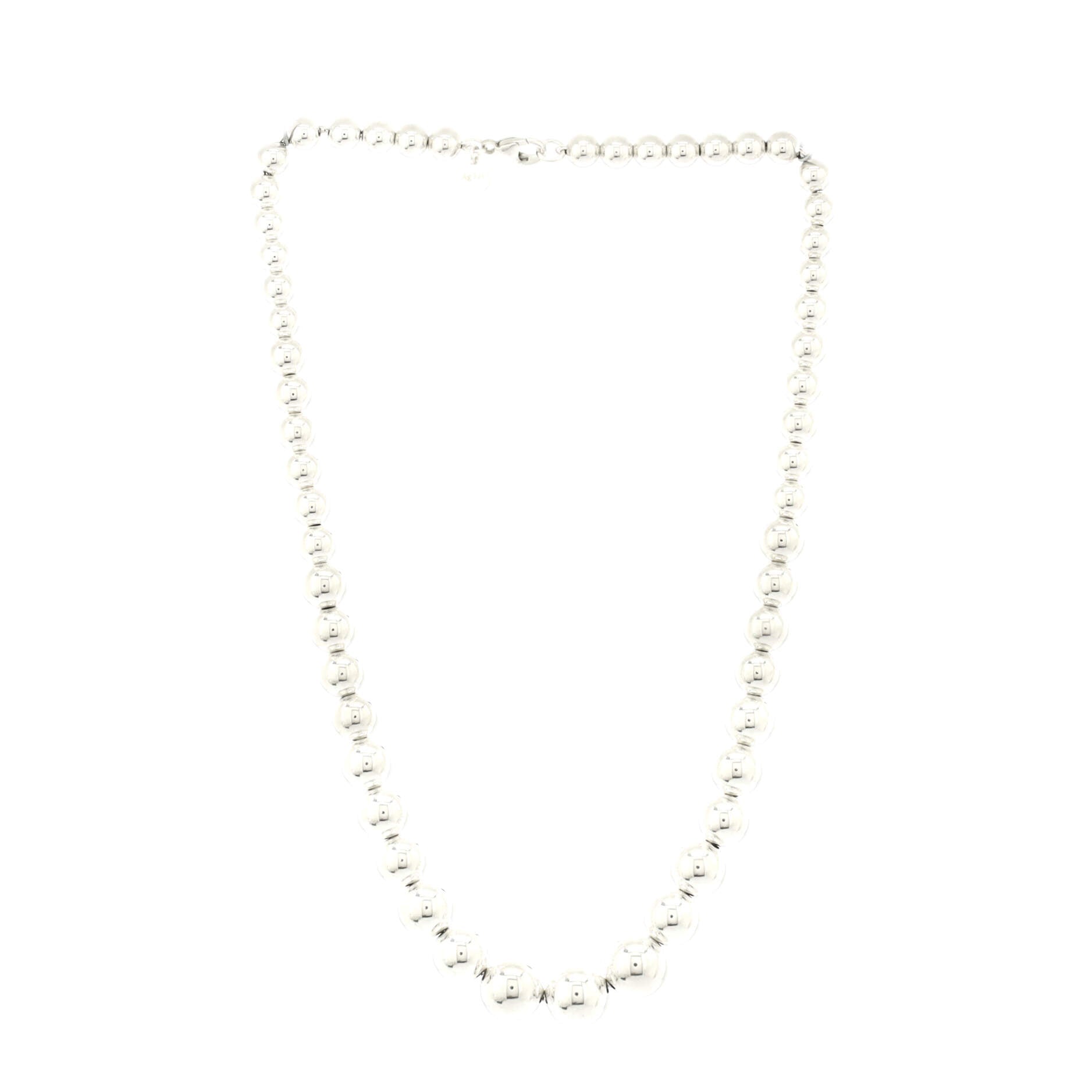 Graduated Ball Necklace Sterling Silver